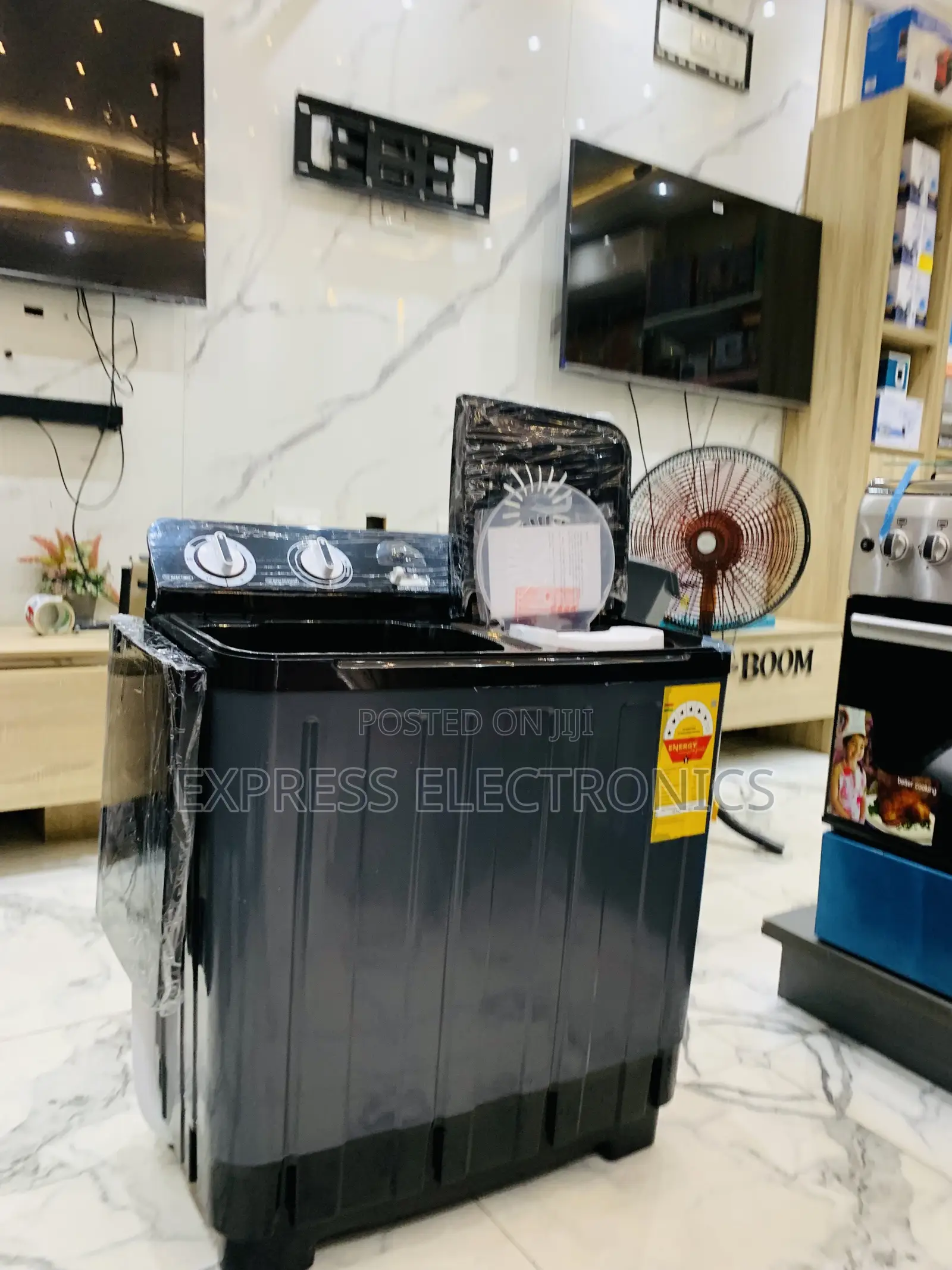 Ultra Sleek Black Nasco 7kg Black Semi-Auto Twin Tub WM (:NAS-07-TW)