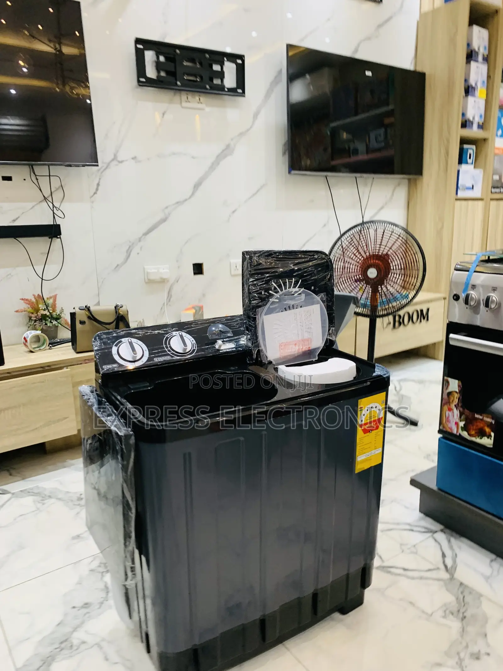Ultra Sleek Black Nasco 7kg Black Semi-Auto Twin Tub WM (:NAS-07-TW)