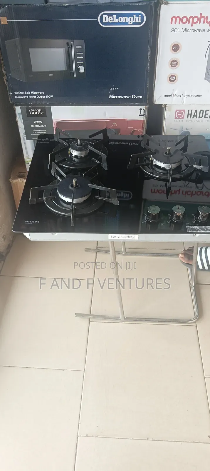 Black Glass Top 3 Burner