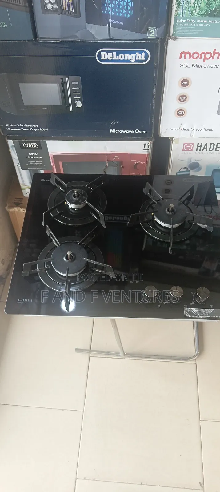Black Glass Top 3 Burner