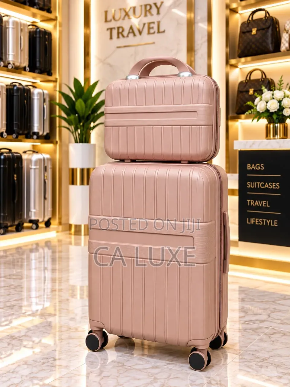 2 Set Luggage Travel Hardside Rolling Bag