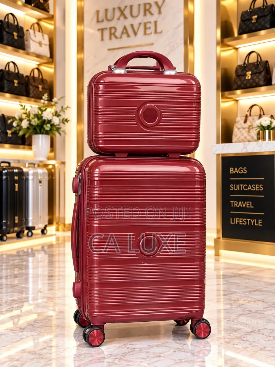 2 Set Luggage Travel Hardside Rolling Bag