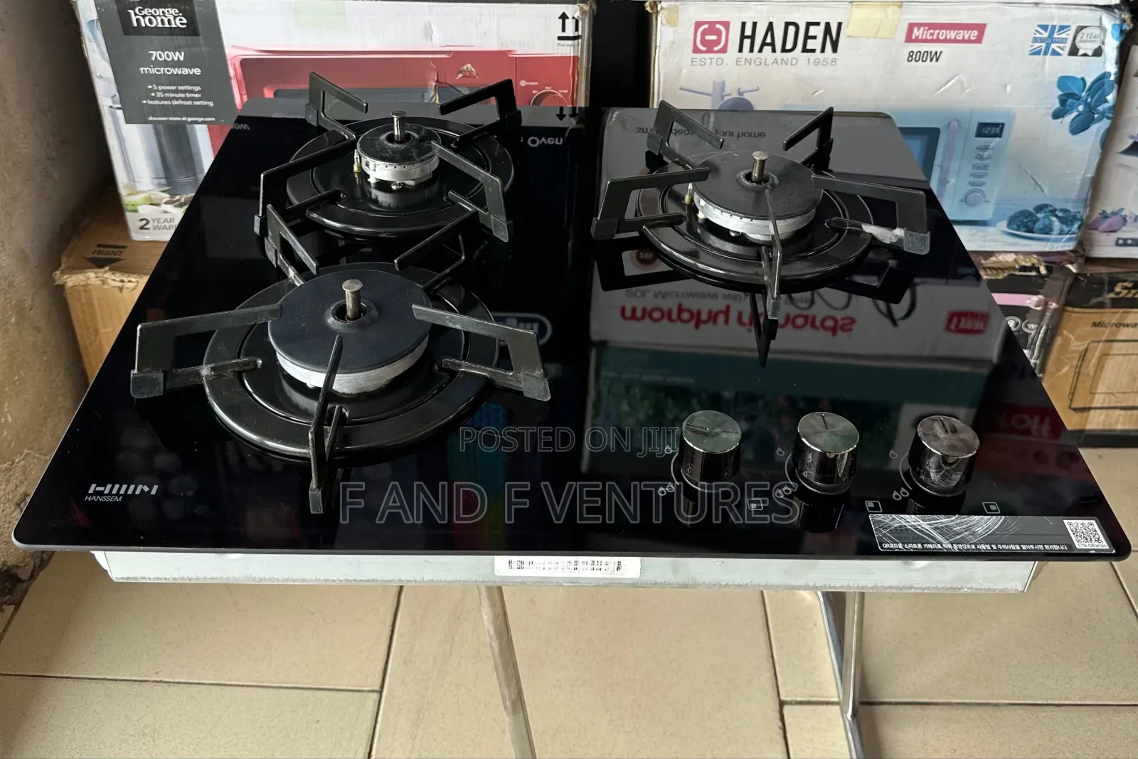 Black Glass Top 3 Burner