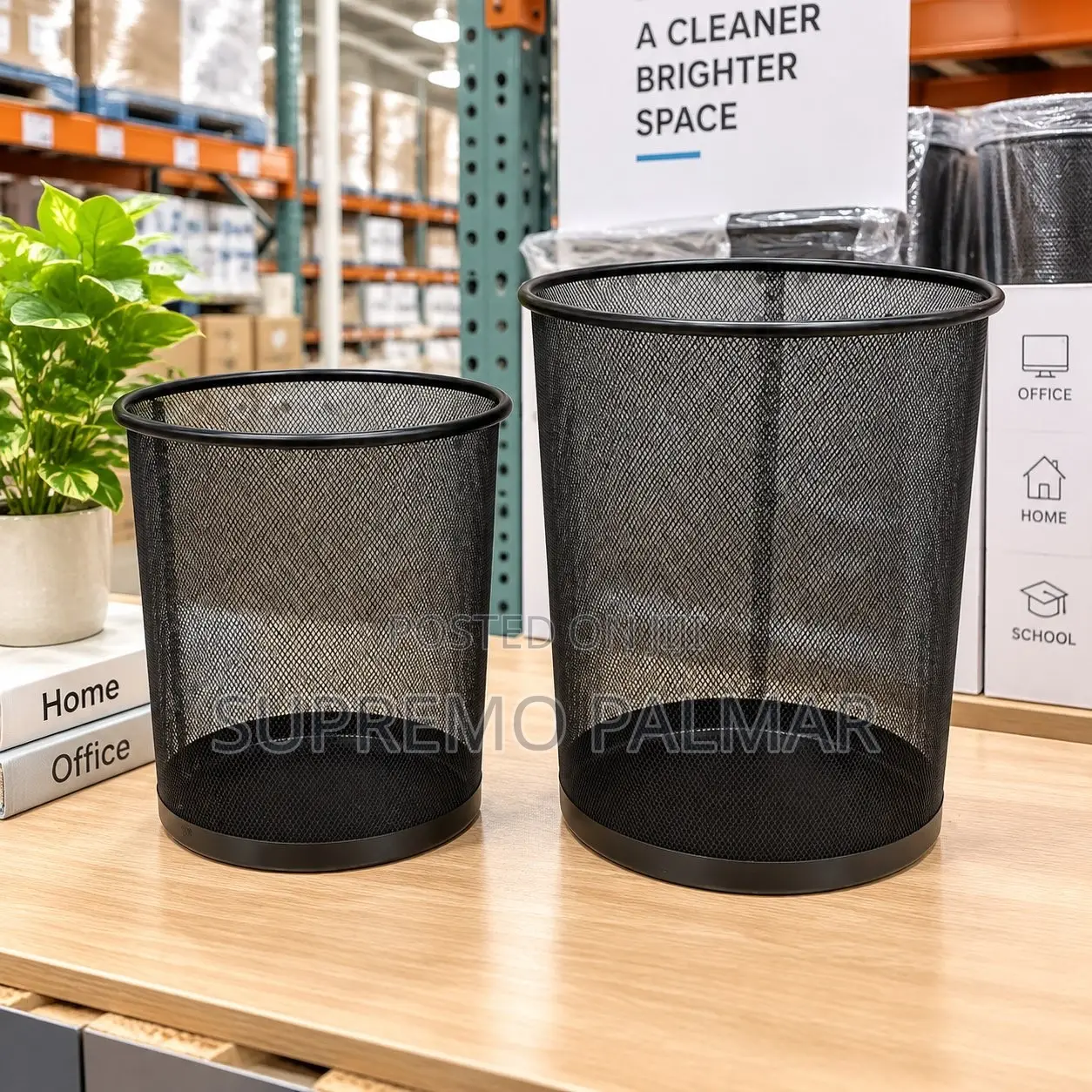 Mesh Trash Can – Black Wire Wastebasket 9L / 12L