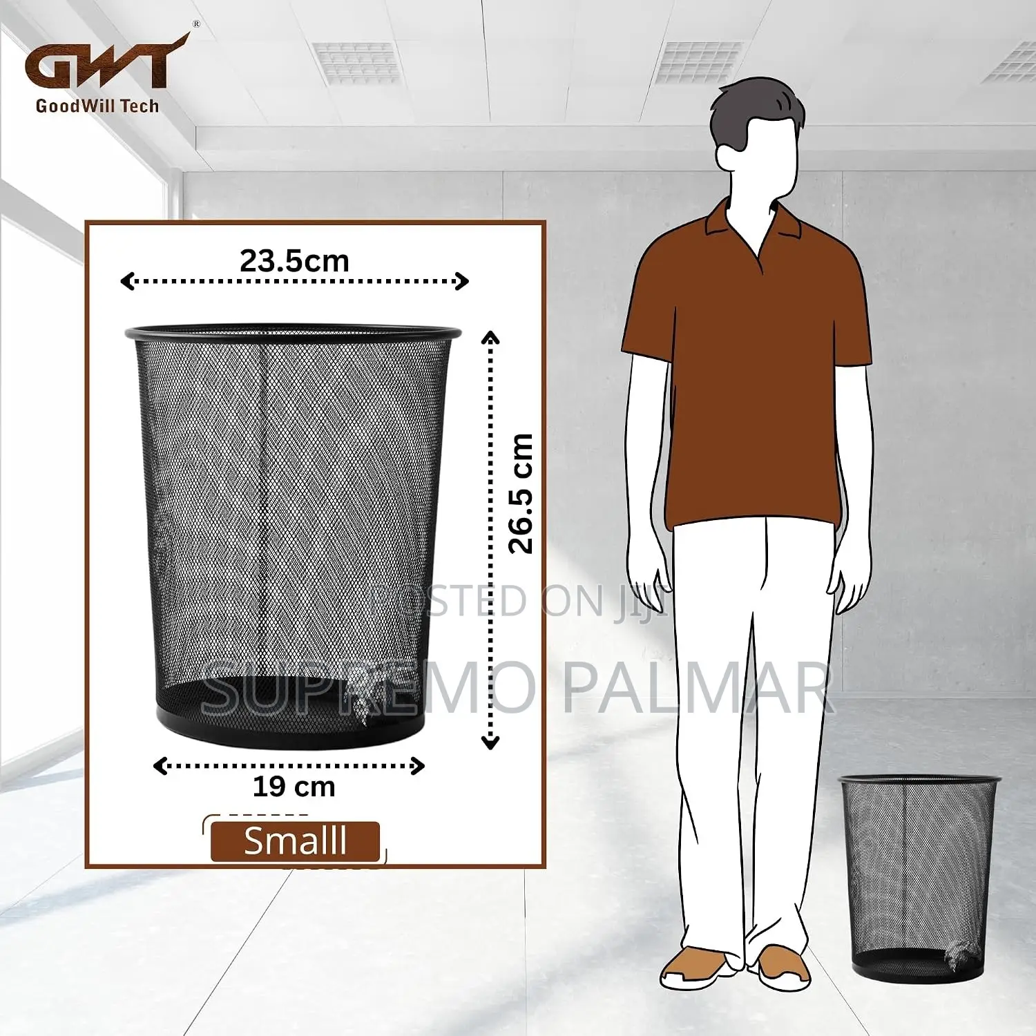 Mesh Trash Can – Black Wire Wastebasket 9L / 12L