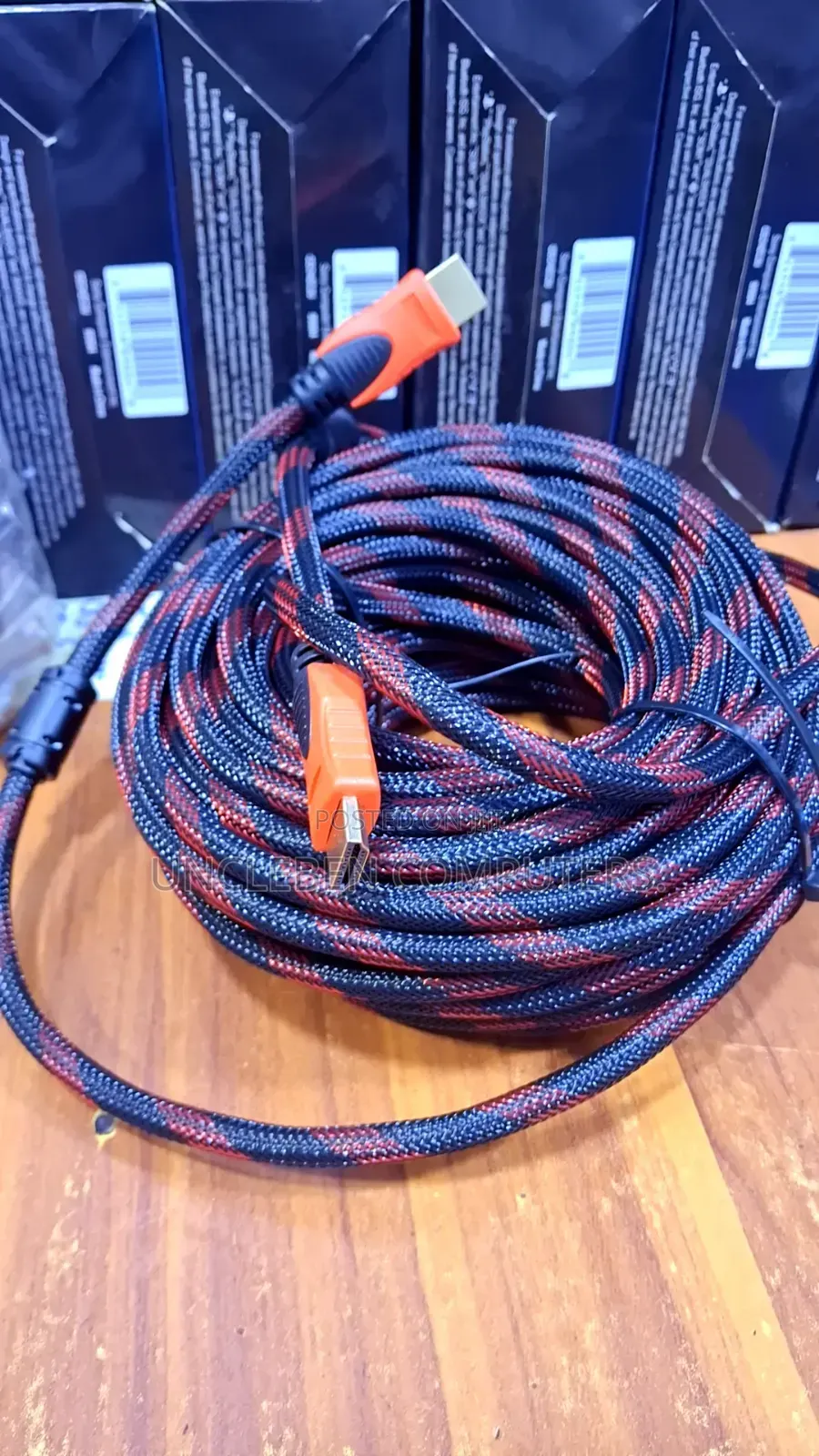 Red Breaded HDMI Cable 20m