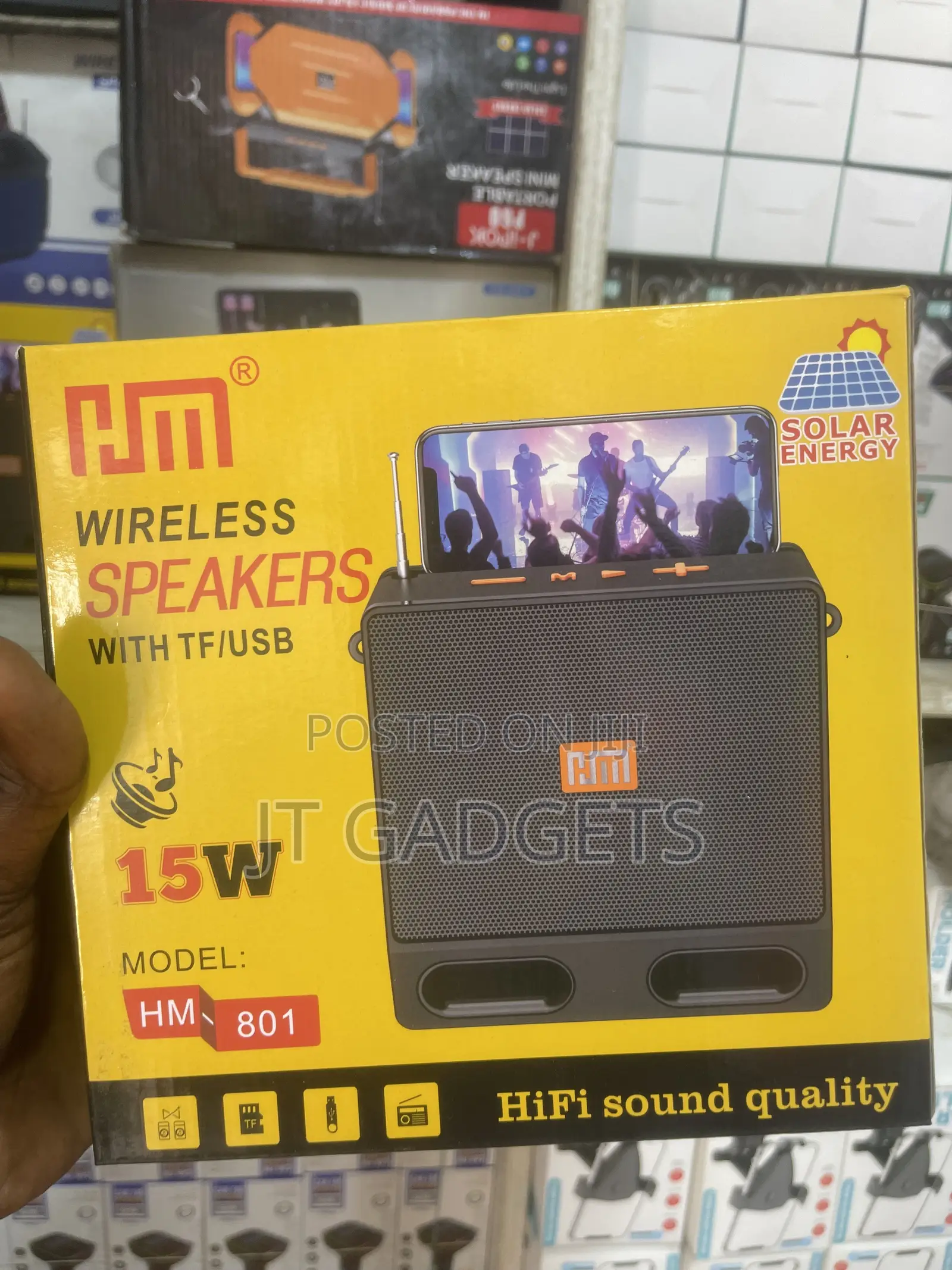 HM-801 Wireless Speaker With Solar Energy – 15W HiFi