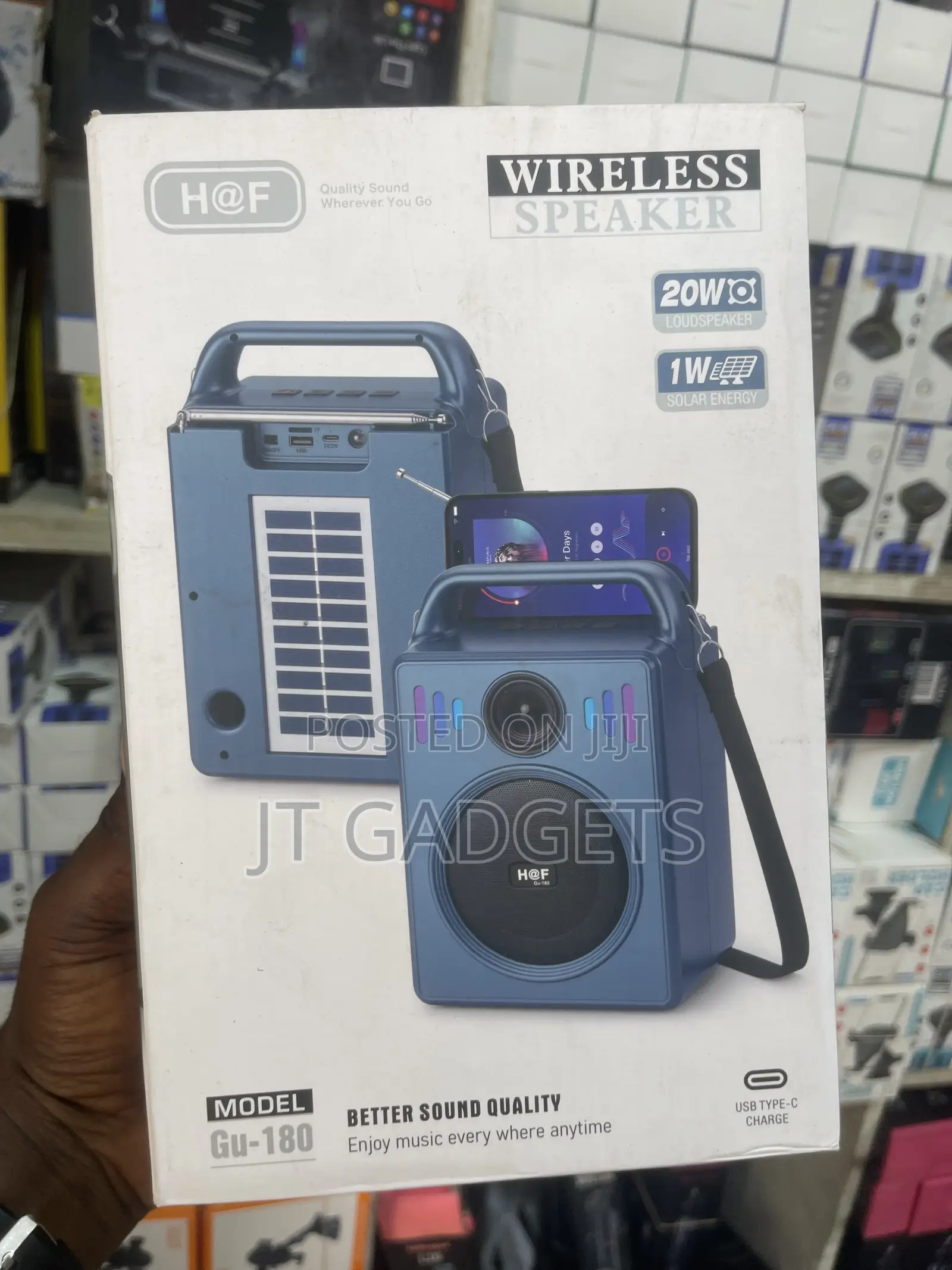 H at F Gu-180 Wireless Speaker – 20W With Solar Energy