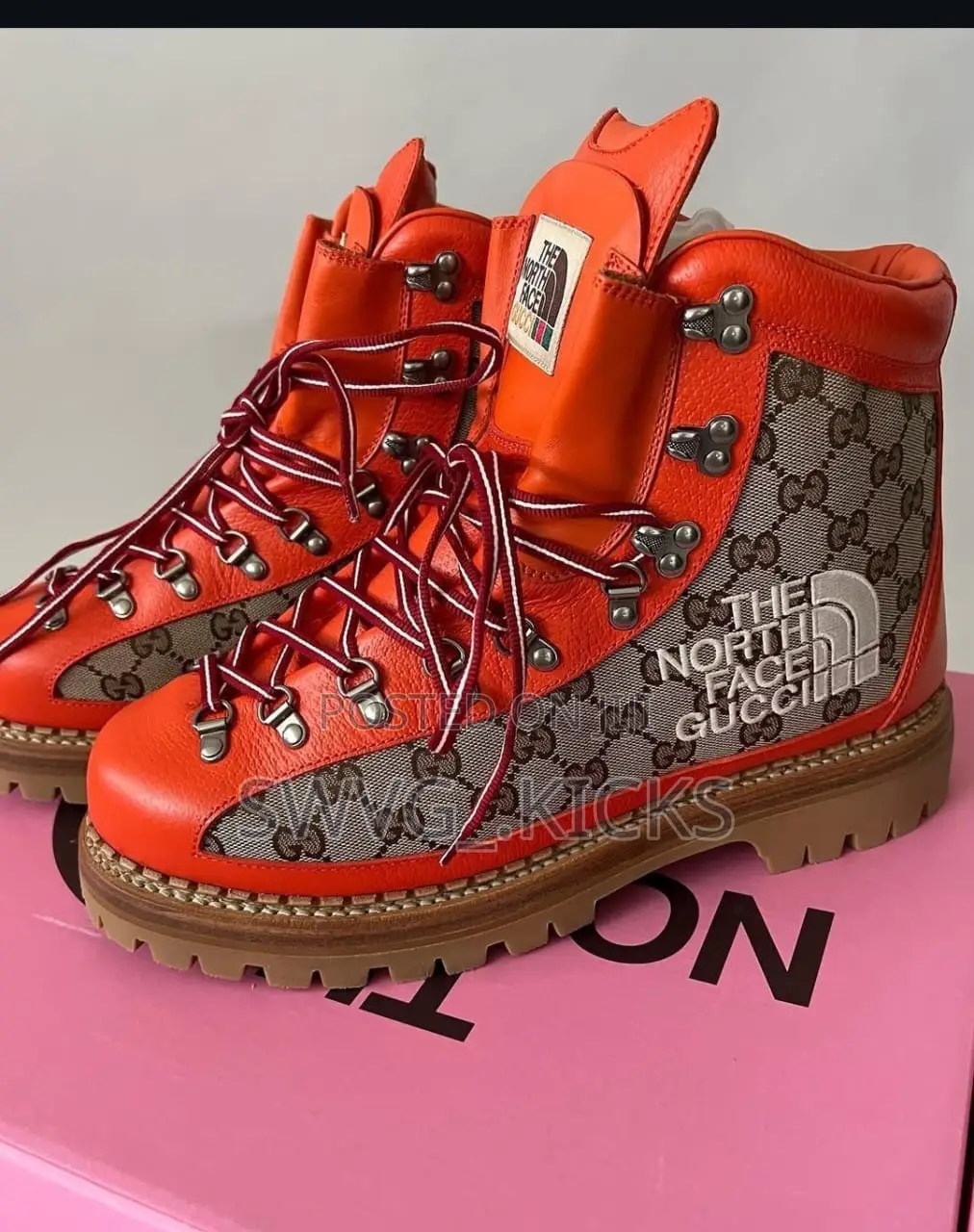 Gucci X the North Face GG Canvas Hiking Boots