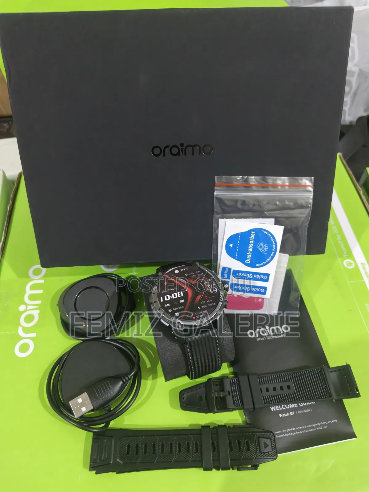 Oraimo Watch GT 1.43" AMOLED 3ATM GPS Smart Watch + 2 Straps
