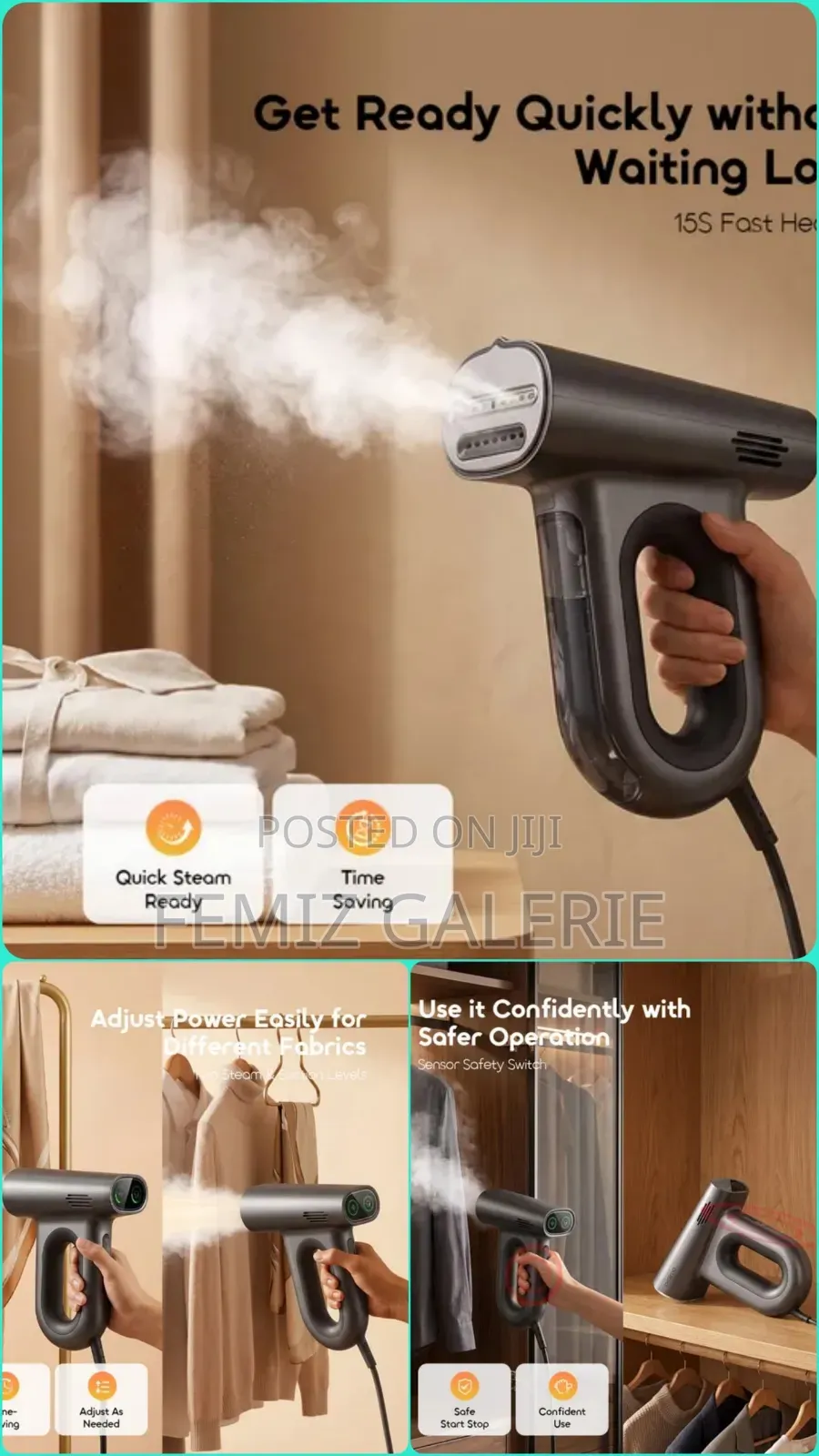 Oraimo EasySteam Pro Self-Attaching Portable Handheld Garment Steamer