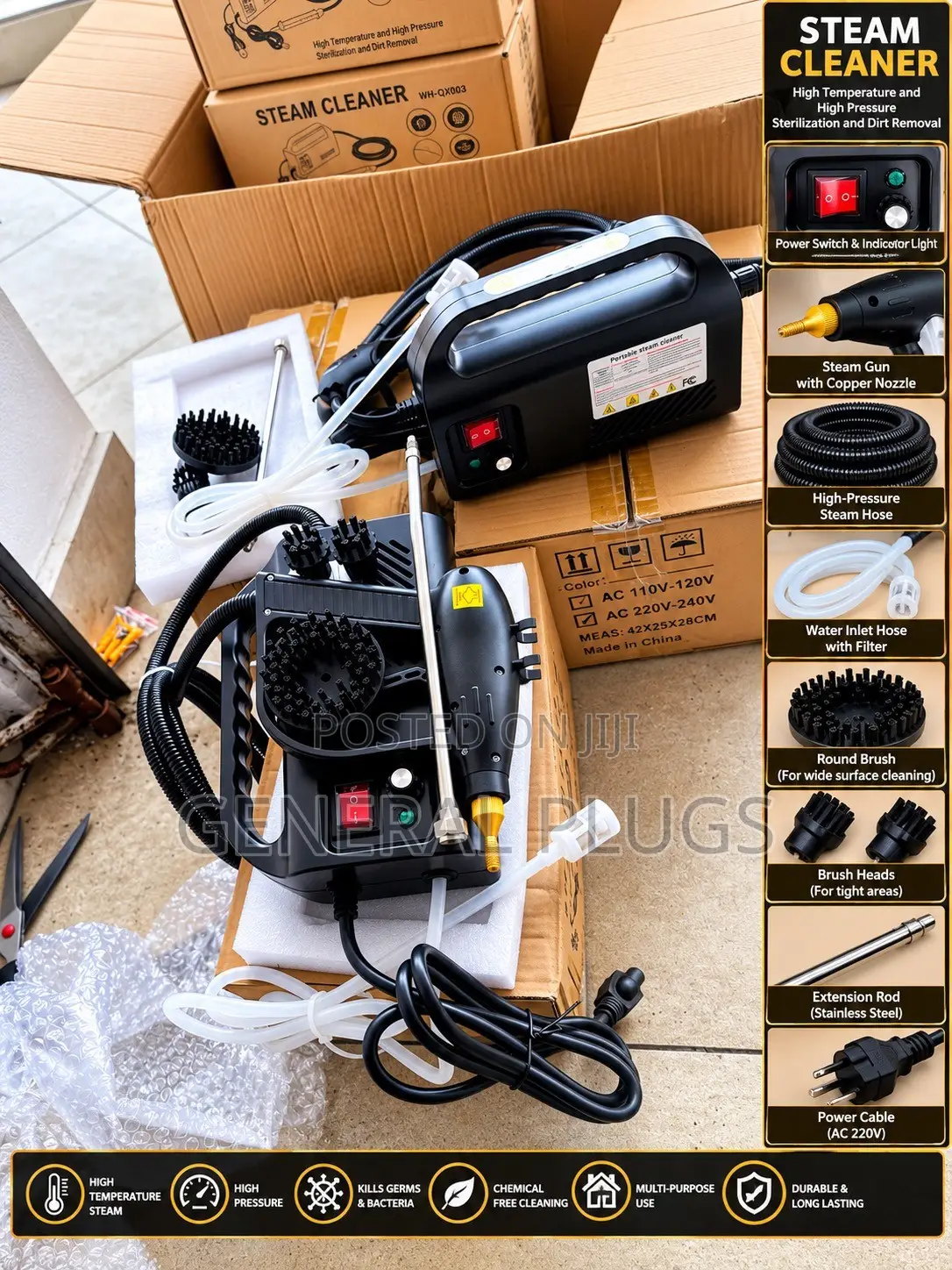 Deep Sterilization and Hot Steam Cleaning for Cars , Tiles , AC Etc
