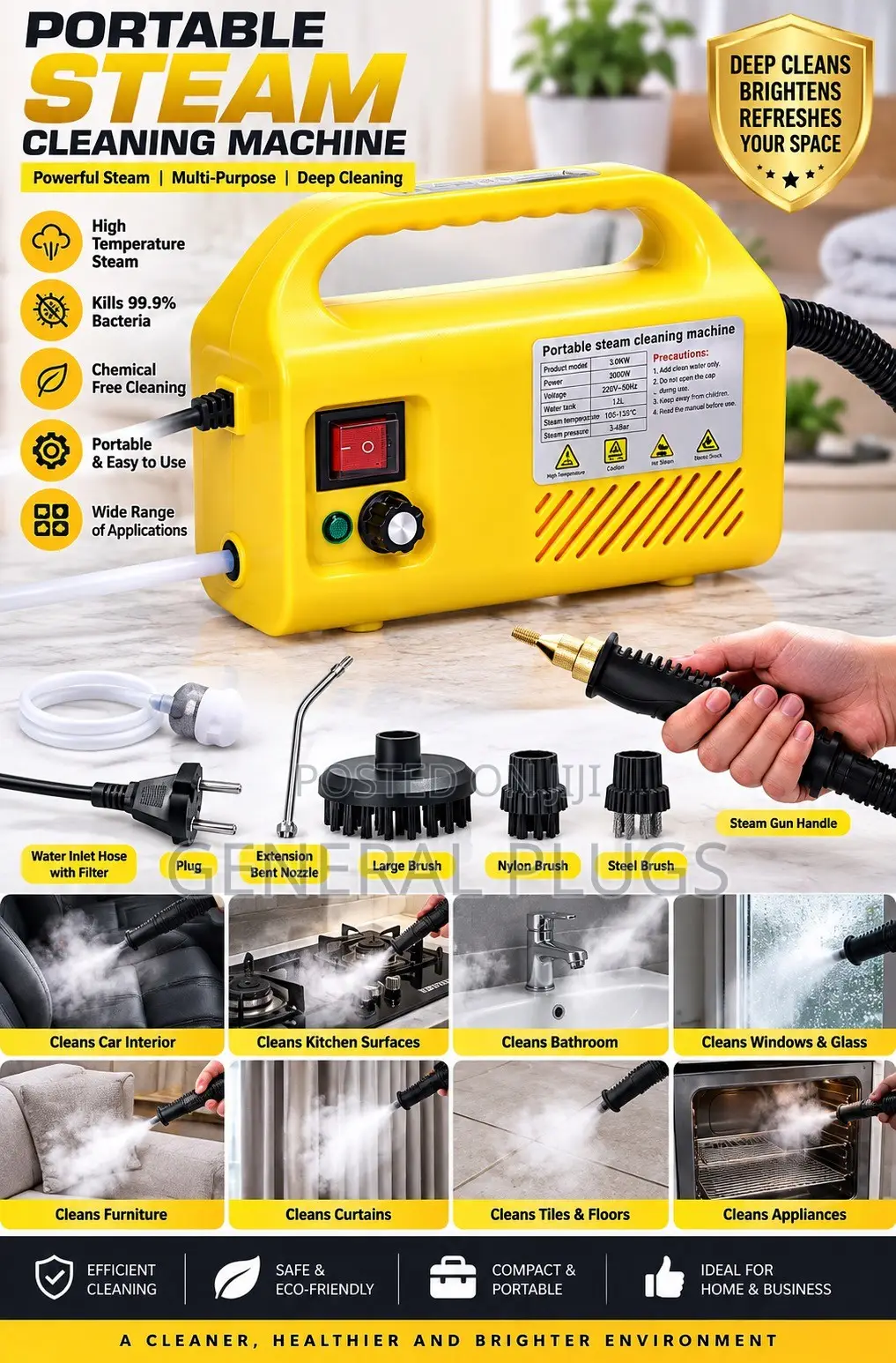 Handled Original Car High Temperature Steam Cleaner