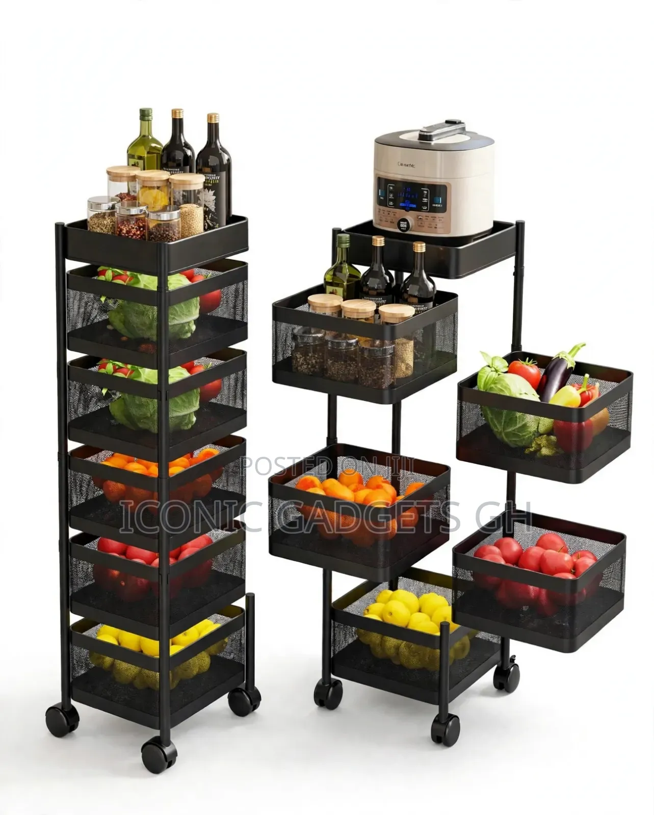 5 Layer Rotating Kitchen Storage Trolley