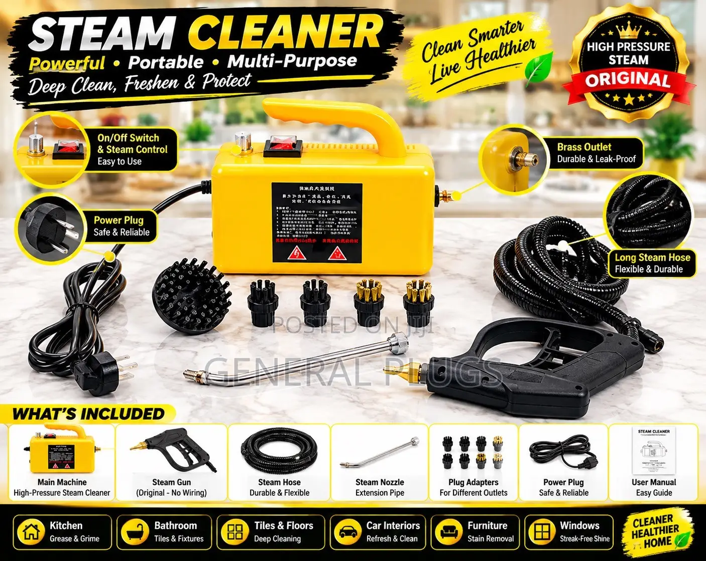 Powerful Deep Sterilization Cleaning for Cars , AC , Kitchen ,Sofas