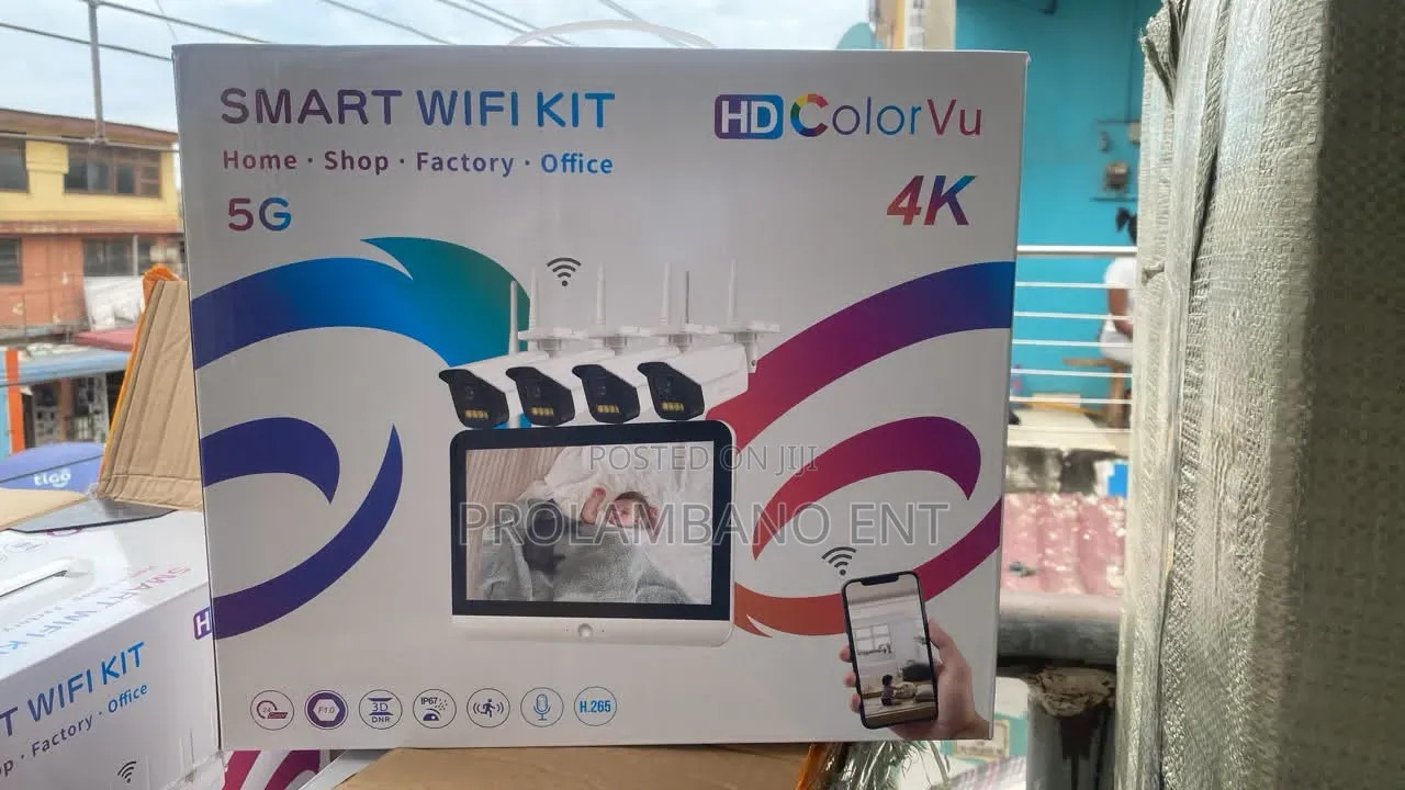 4CH Smart WIFI CCTV Kit With Monitor - HD ColorVu - 5G