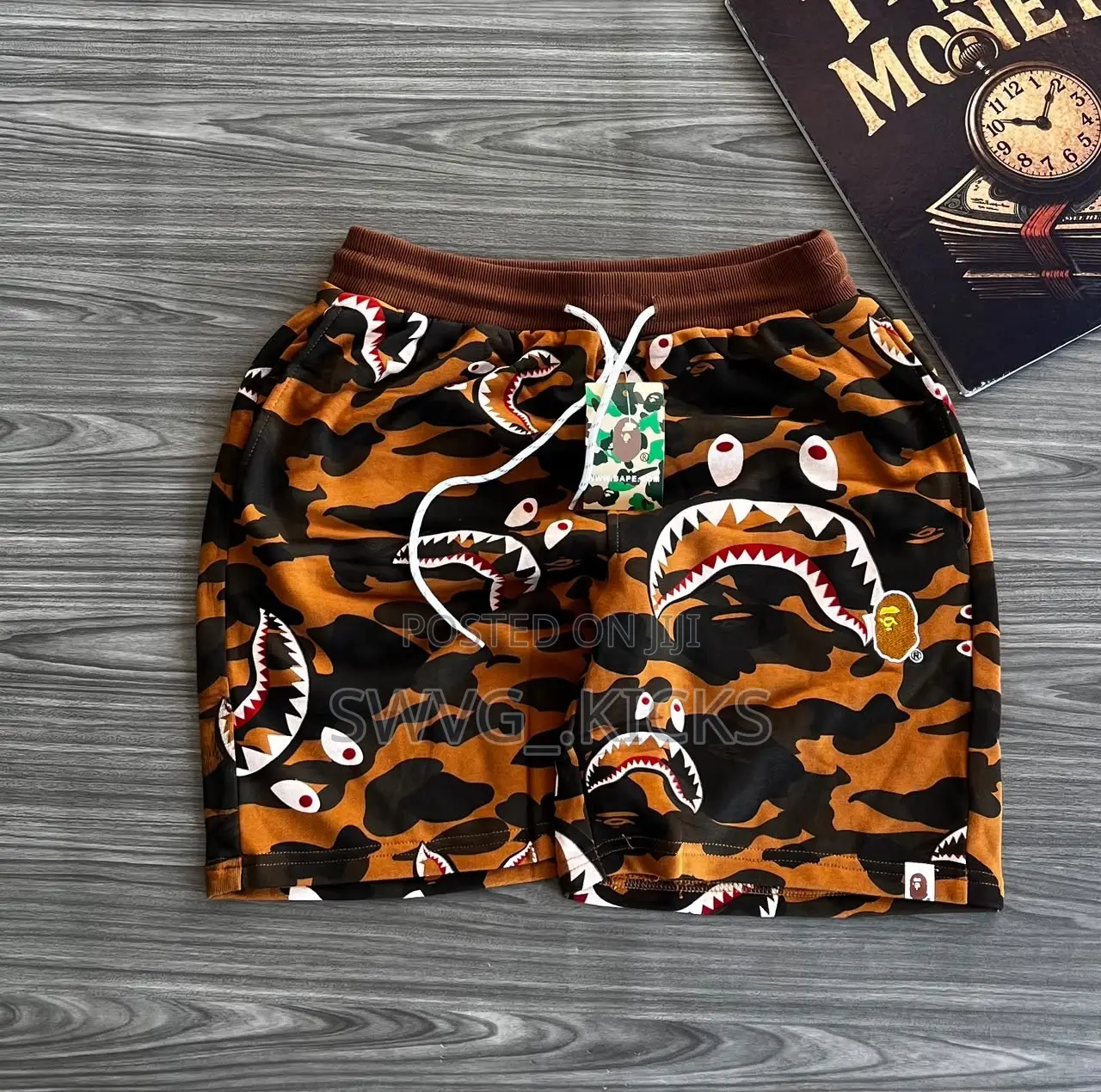 A Bathing Ape Camo Shark Sweat Shorts