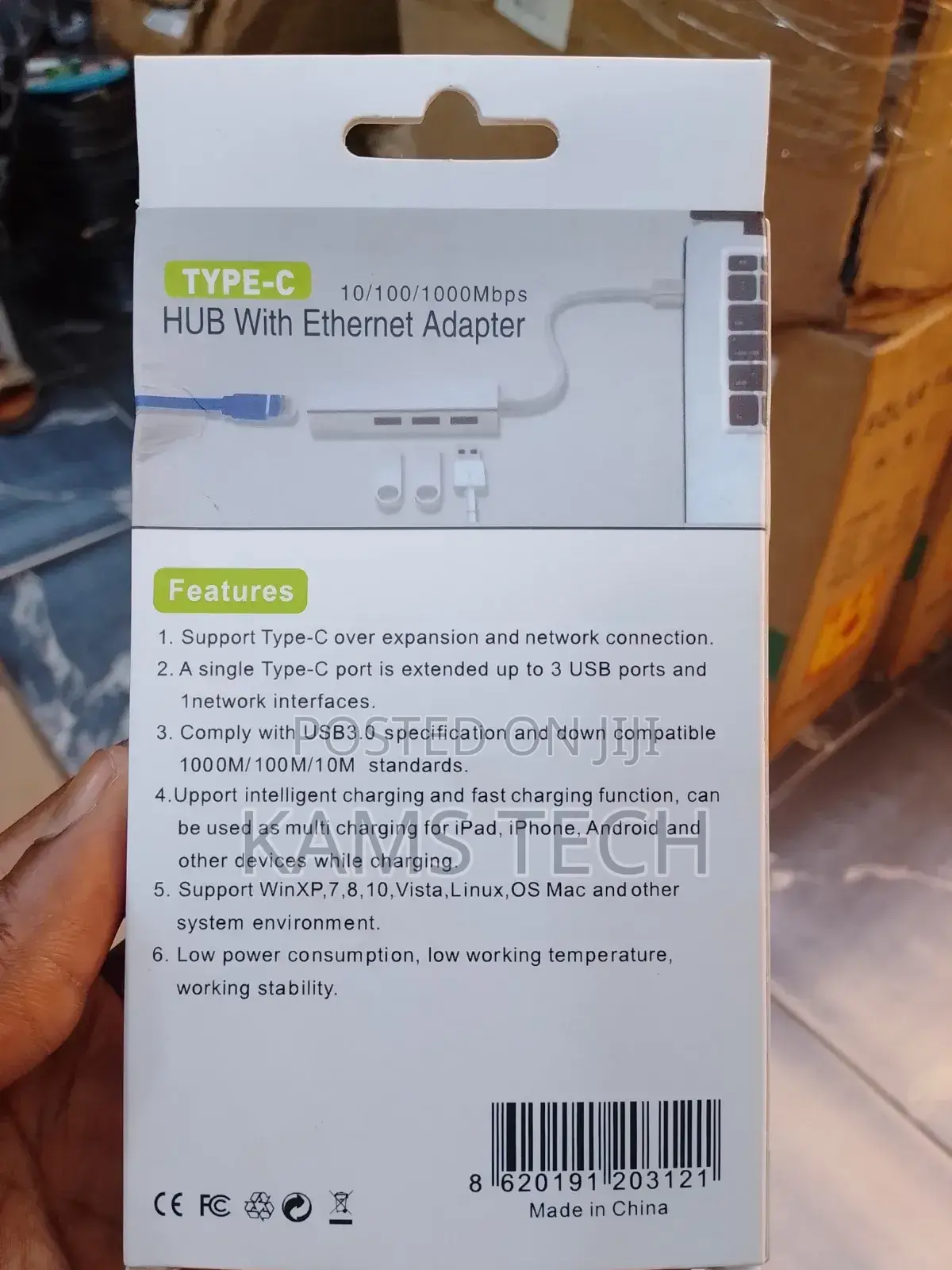 Type -C to Lan+ 3port USB 3.0