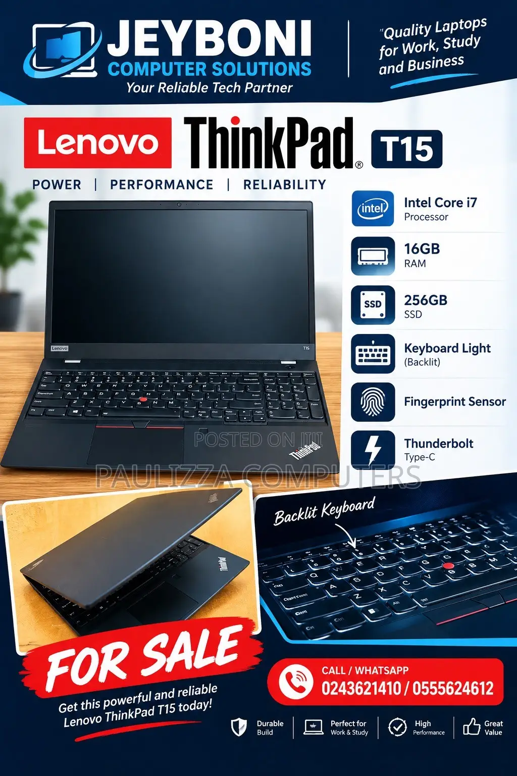 Laptop Lenovo ThinkPad T15 Gen1 16GB Intel Core i7 SSD 256GB