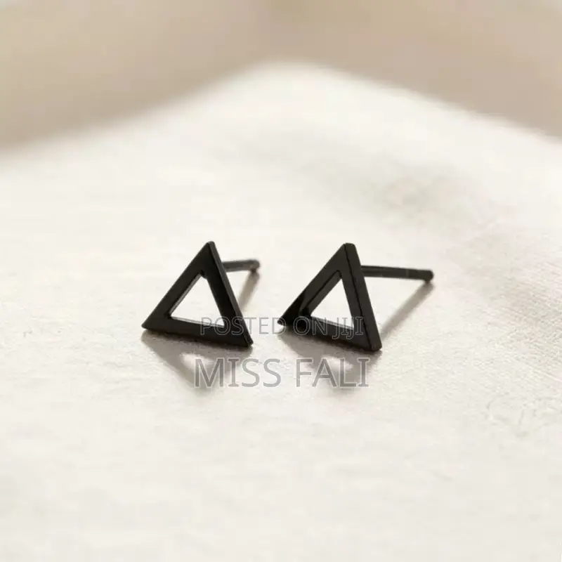 Black Edge Triangle Studs