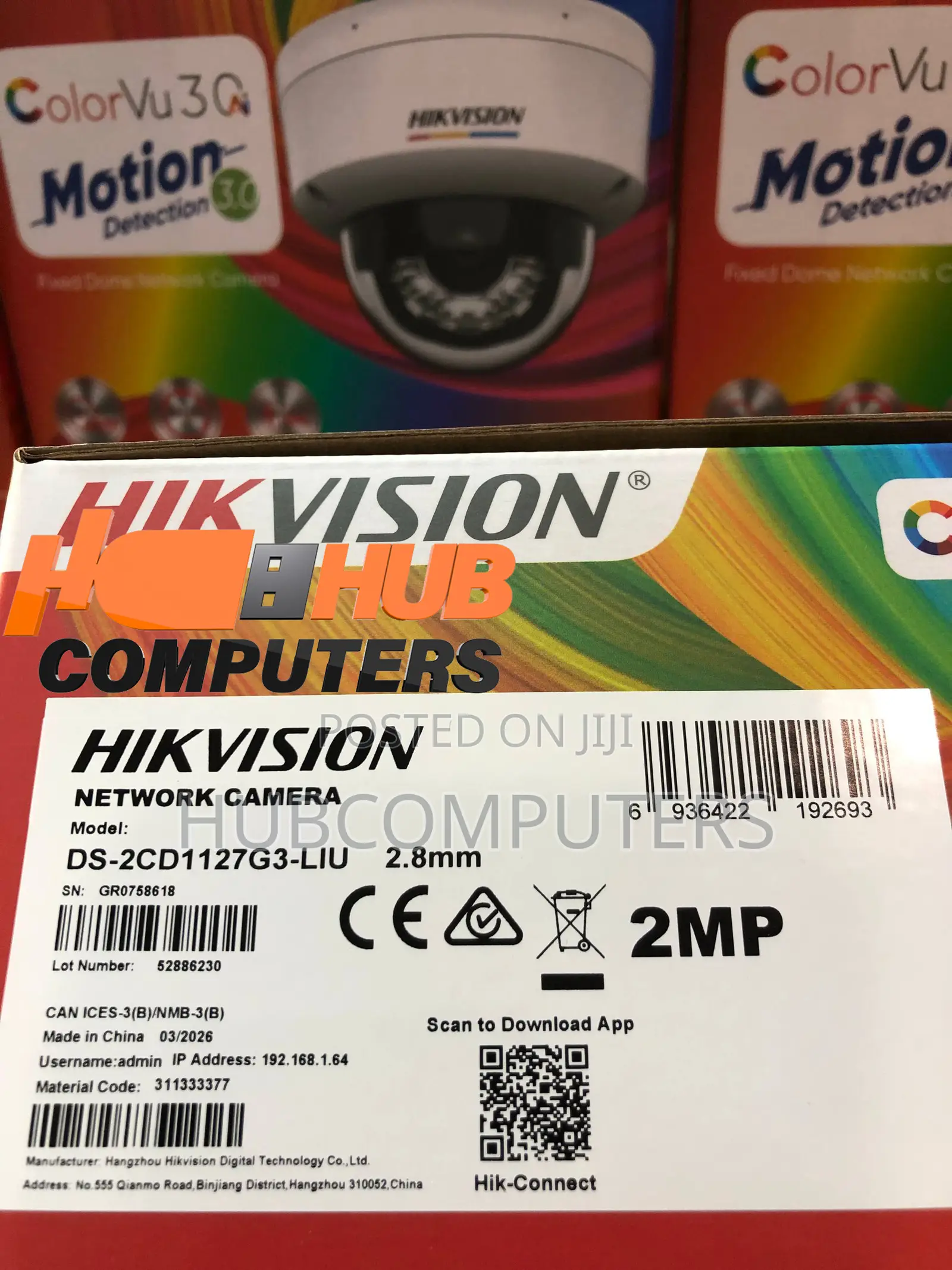 Hikvision DS-2CD1127G3-LIU 2MP ColorVu 3.0 Fixed Dome IP Camera