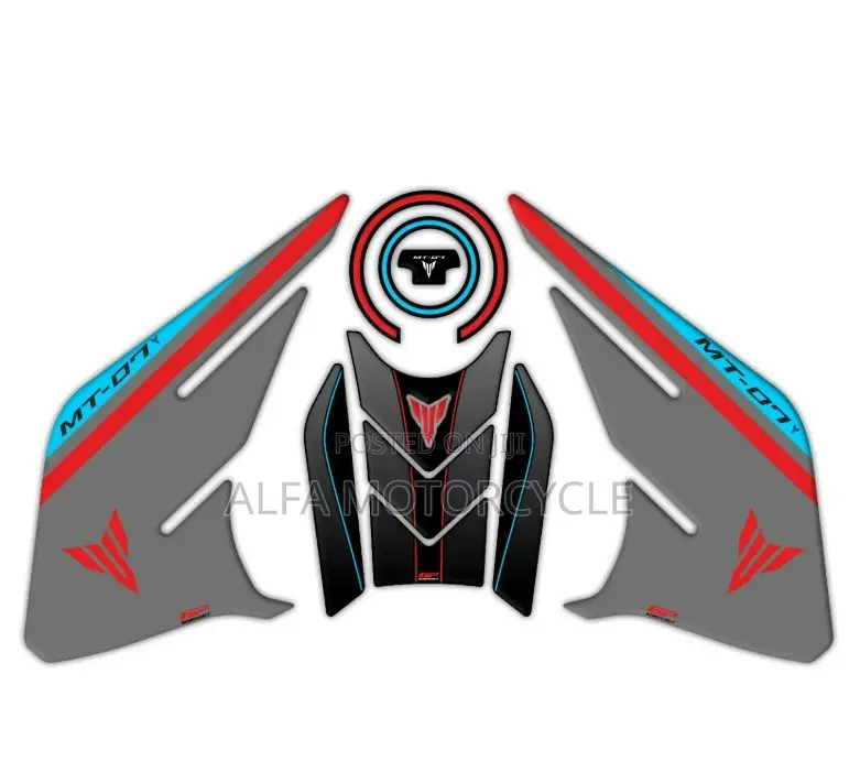 Yamaha MT-07 Tank Pad Set Red-Grey 2021–2024
