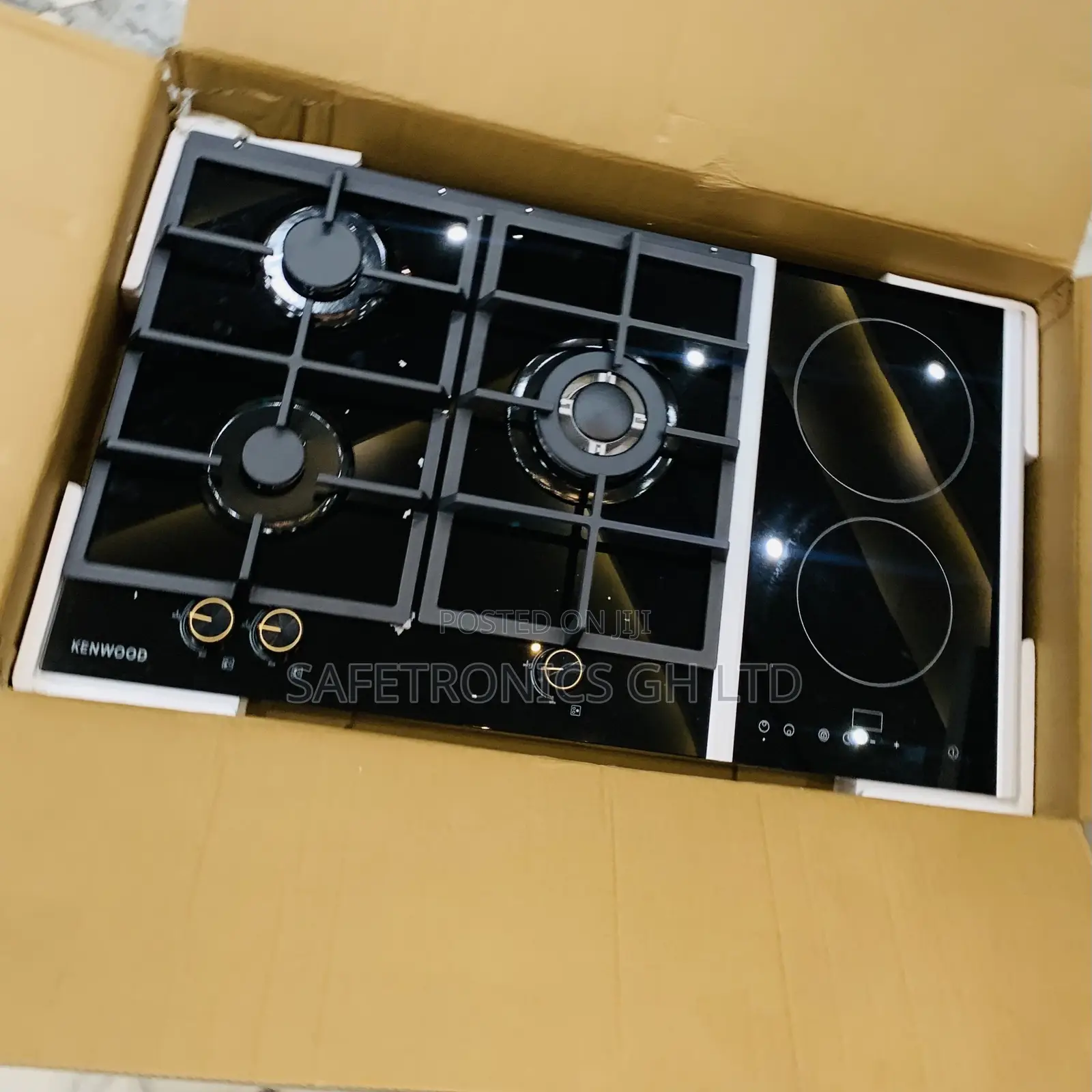 Fast Optimized < (Black) Kenwood 3 Gas 2 Electric Hob Inbuilt