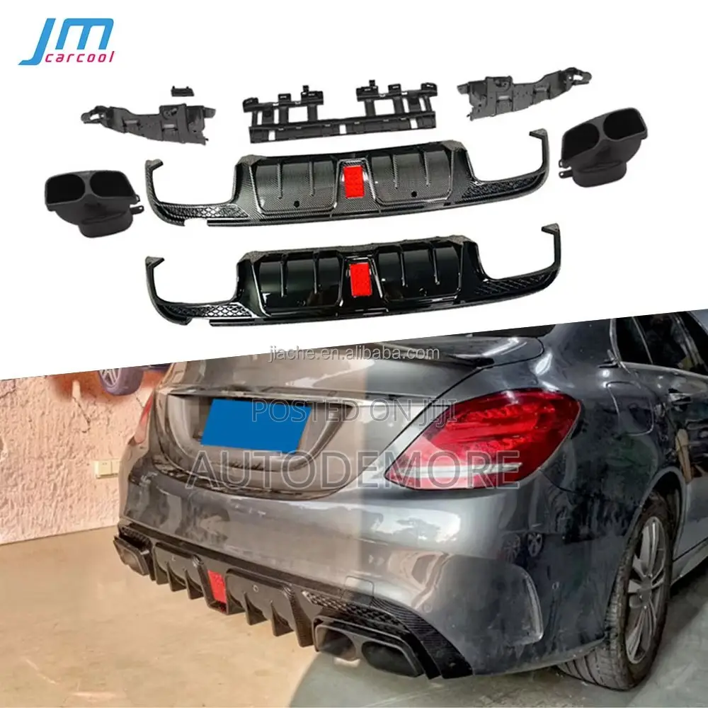 Mercedes Benz C300 Rear Bumper Diffuser With Led