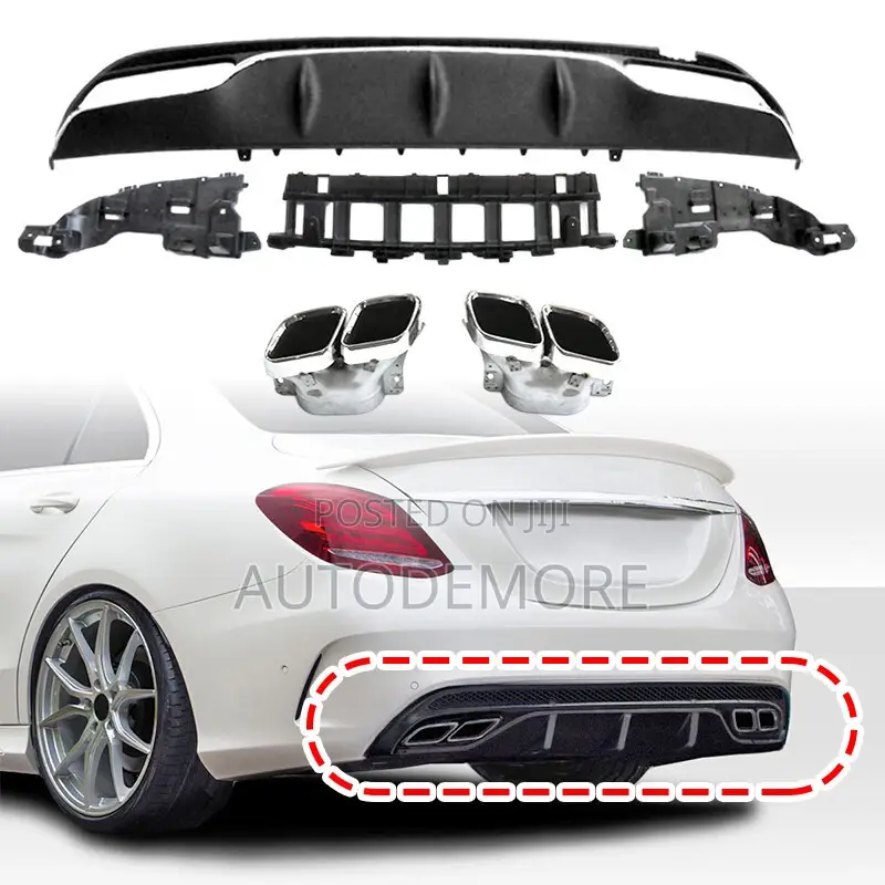 Mercedes Benz C300 Rear Bumper Diffuser With Led