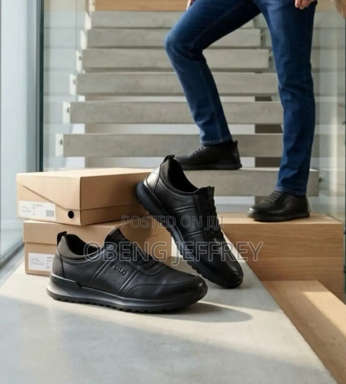 Original Polo Leather All Black Casual Slip On