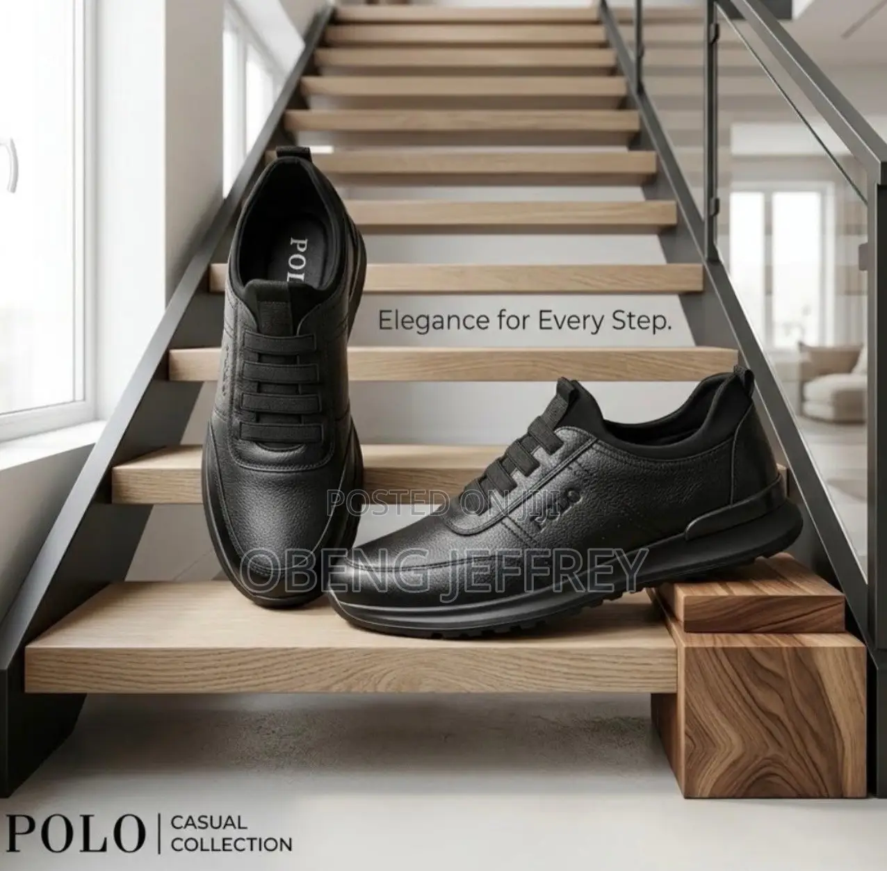 Original Polo Leather All Black Casual Slip On