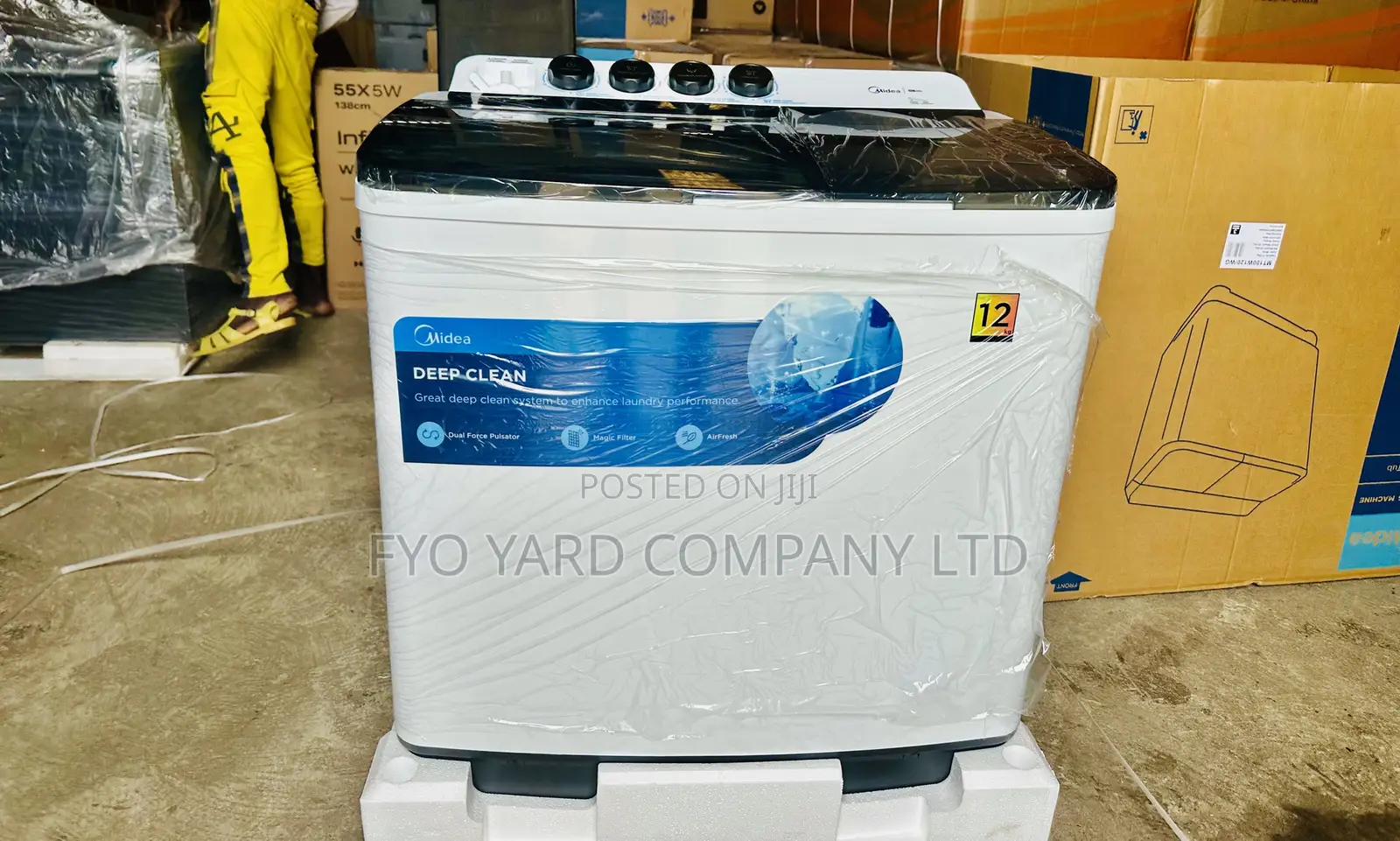 Fast Performing Midea 12KG Twin Tub Semi Auto Washing Machine
