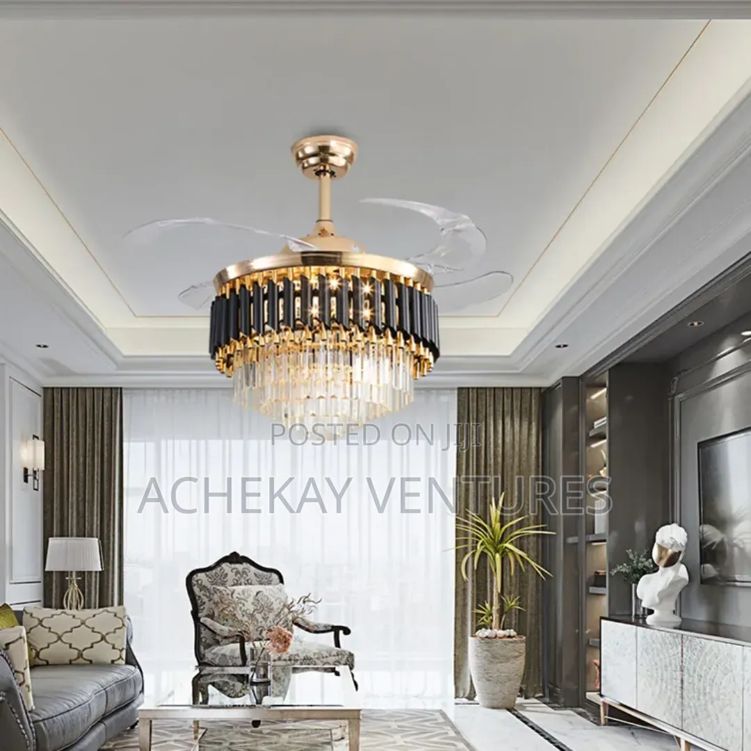 Luxury Crystal Fan Light With Remote Control