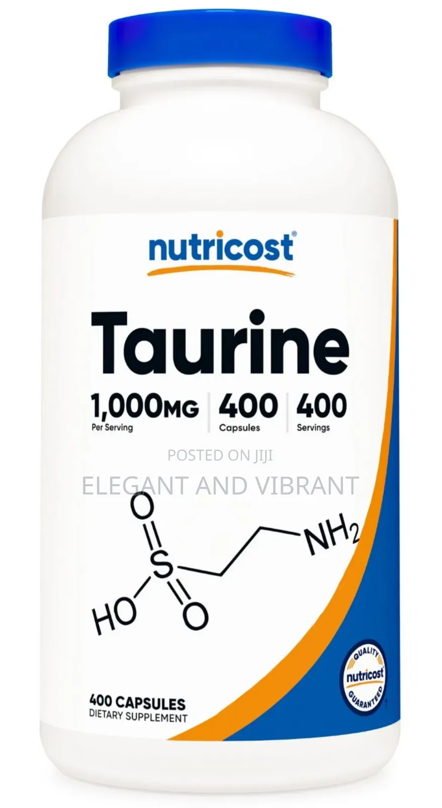 Taurine 1000mg, 400 Capsules - Gluten Free