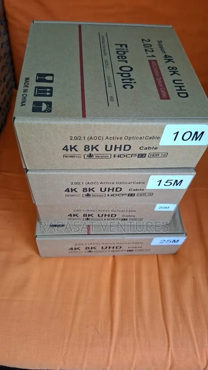 Hdmi Male to Hdmi Male Fiber Cable 10, 15, 20, 25 Meters