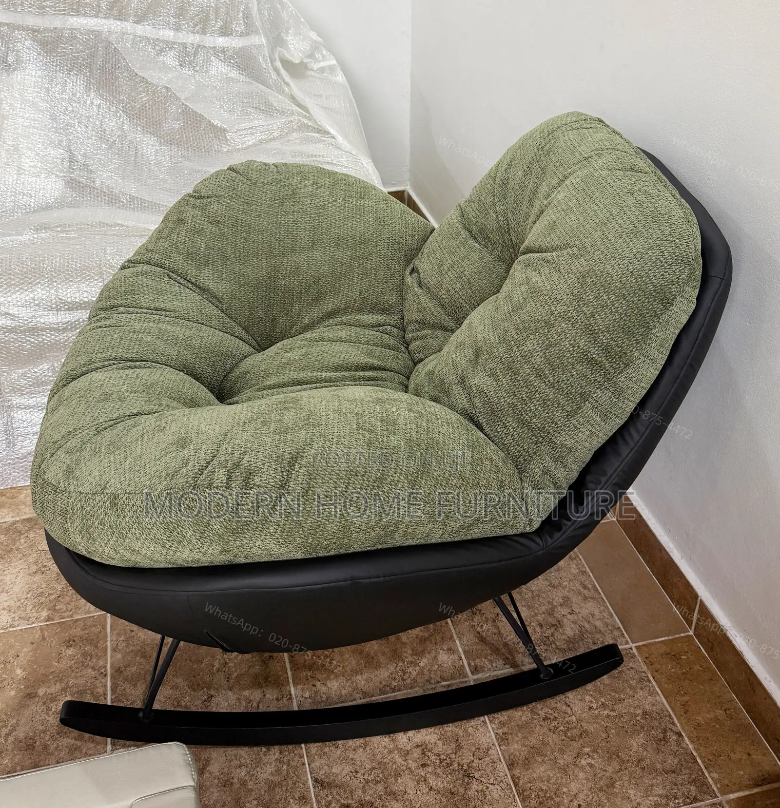 Luxury Green Fabric Rocking Chair | Imported | Super Comfortable