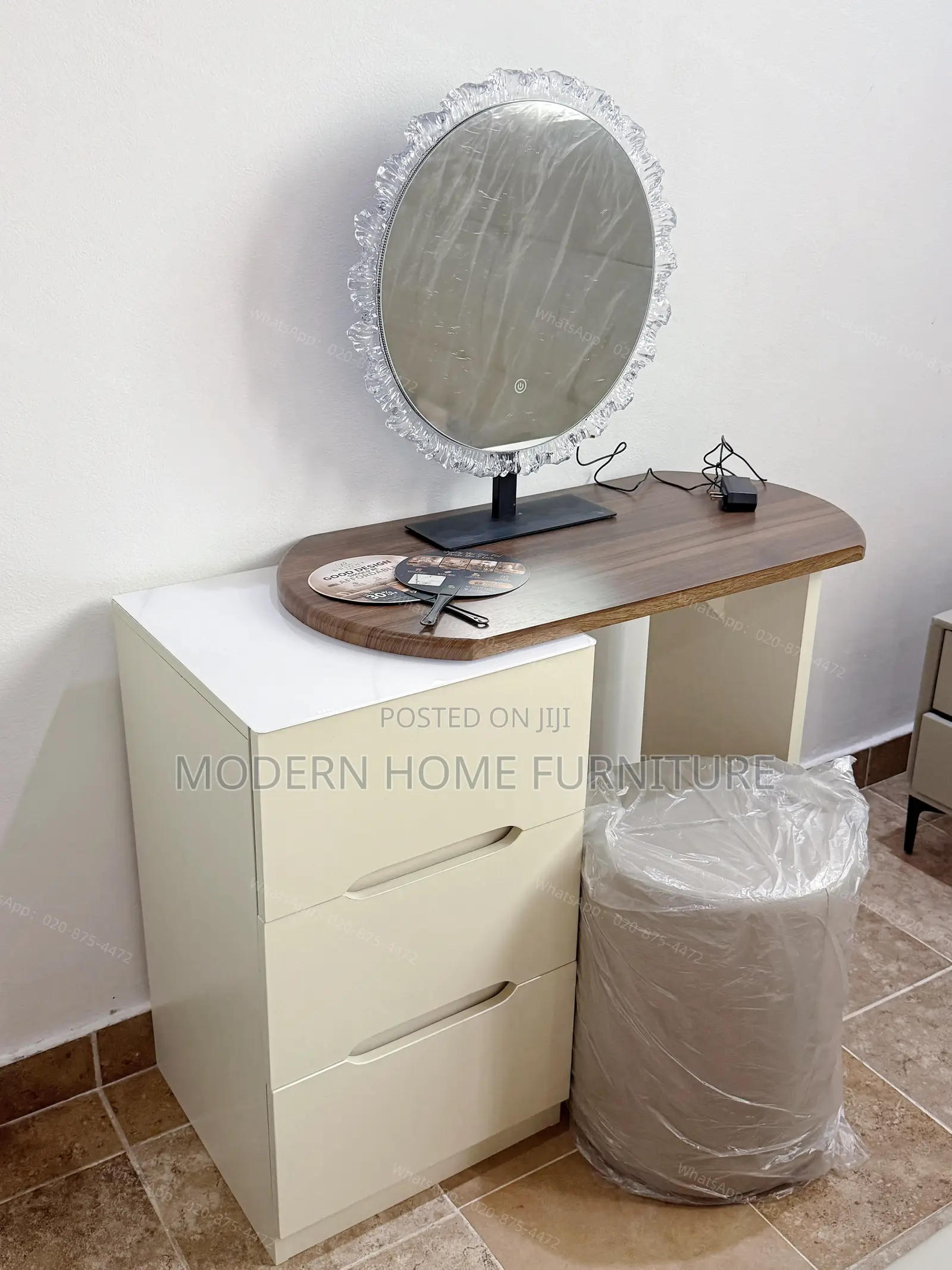 Modern Dressing Table Set | LED Mirror + Chair | Imported