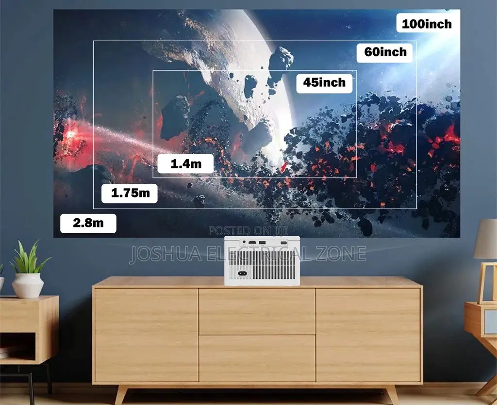 Android Smart Projector With WiFi, Bluetooth, 150” Display