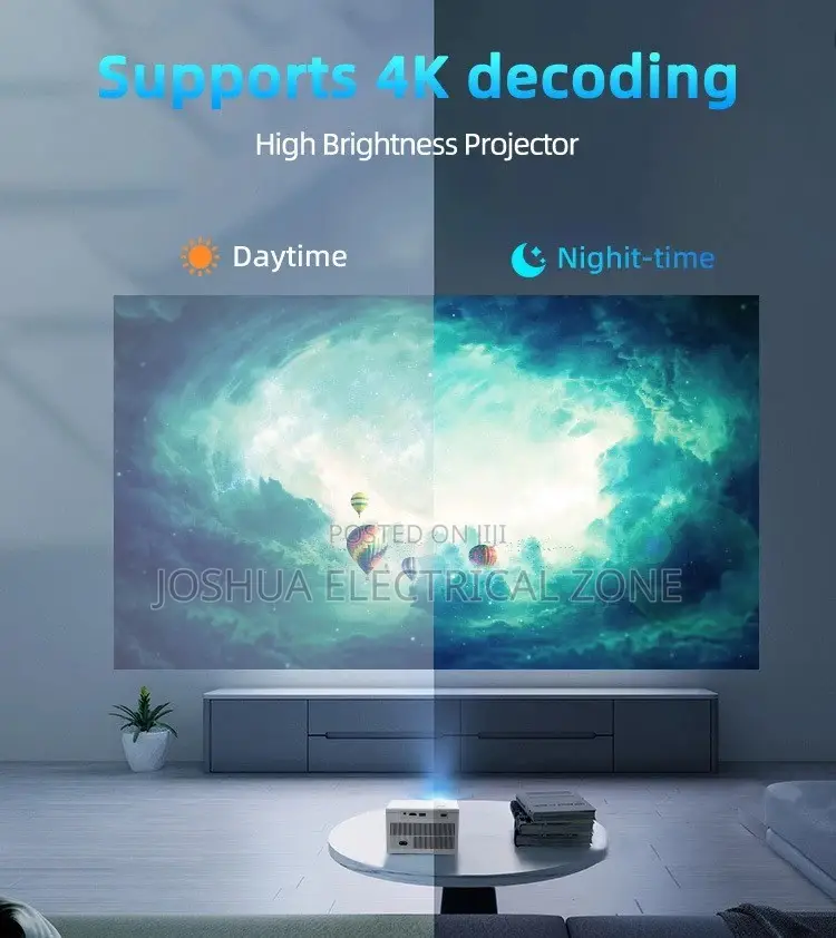 Android Smart Projector With WiFi, Bluetooth, 150” Display