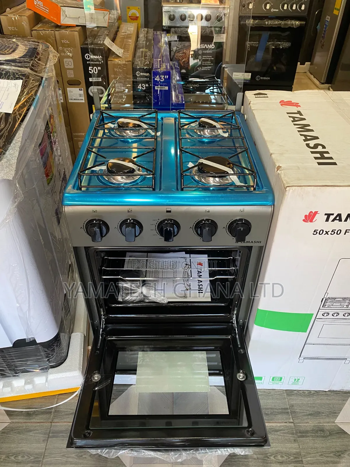 Tamashi Best Quality 50x50cm 4 Burner Gas Stove With Oven