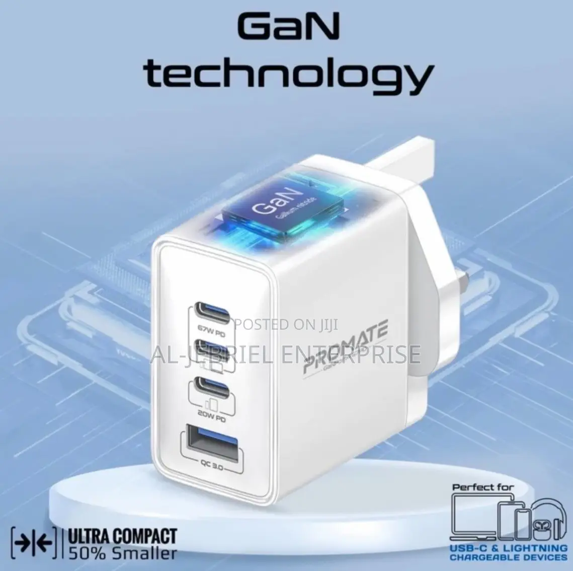Promate 67W GaNFast Charger