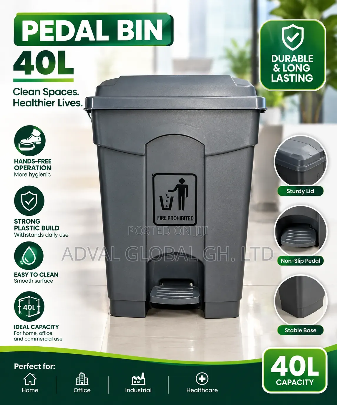 Pedal Waste Bin 30L