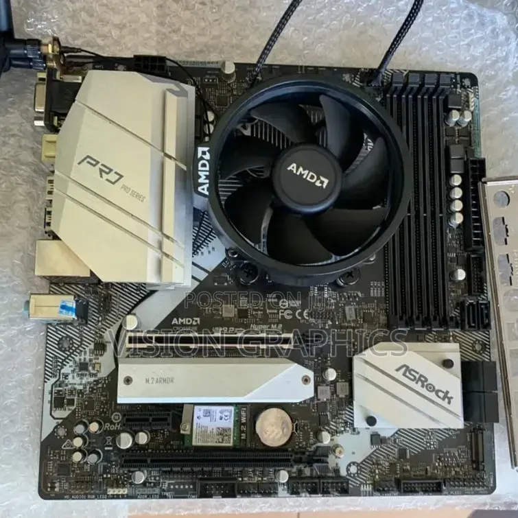 Asrock B550M PRO4 Wifi Motherboard With Ryzen 5 5600x and AMD Cooler