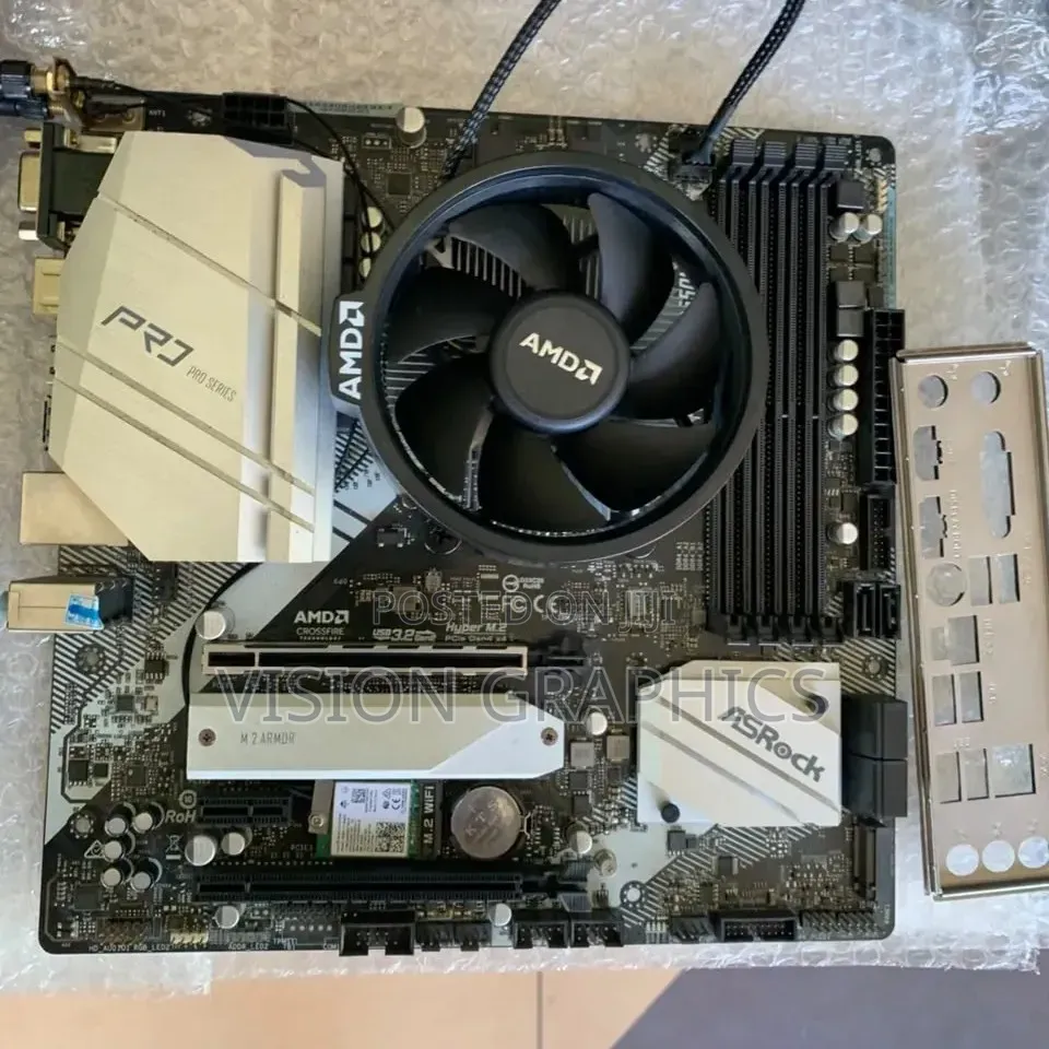 Asrock B550M PRO4 Wifi Motherboard With Ryzen 5 5600x and AMD Cooler
