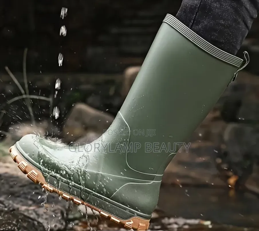 Waterproof Tall Rubber Rain Boots– High-Calf Non-Slip Mud & Work Boots