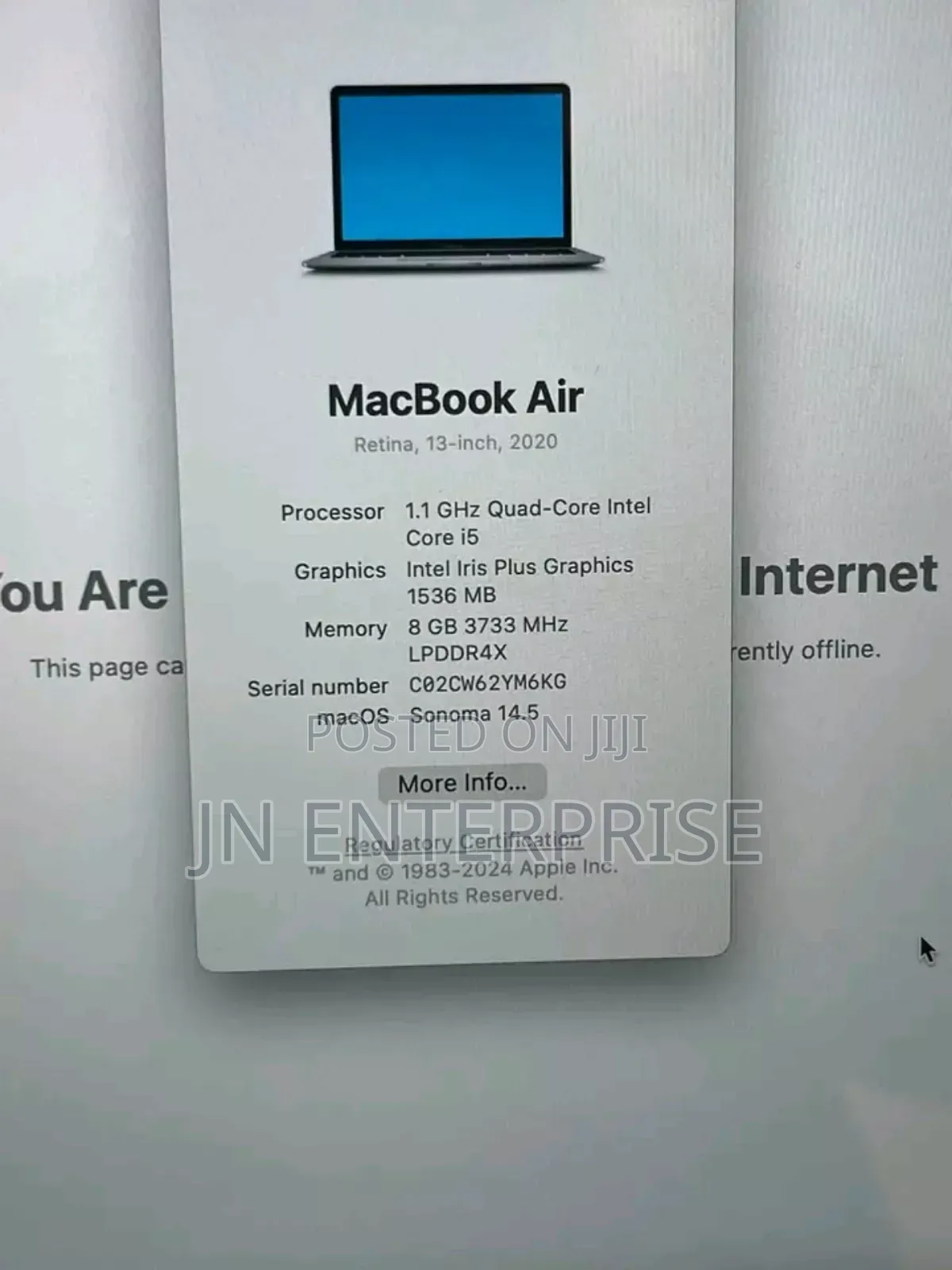 New Laptop Apple MacBook Air 2020 8GB Intel Core i5 SSD 512GB