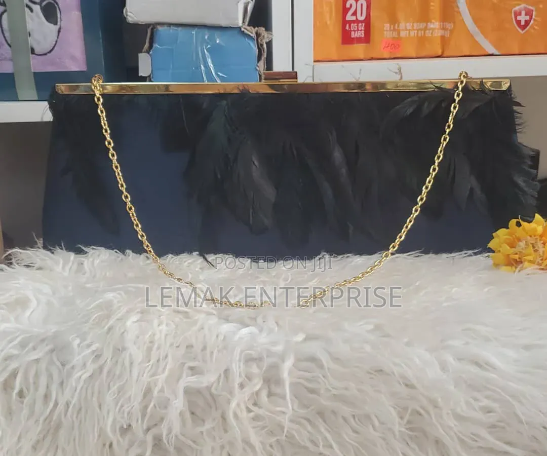 Black Feather Women's Clutch