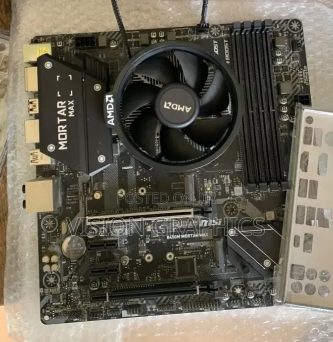 MSI Mortar Max Type C Motherboard With Ryzen 3600 and AMD Cooler