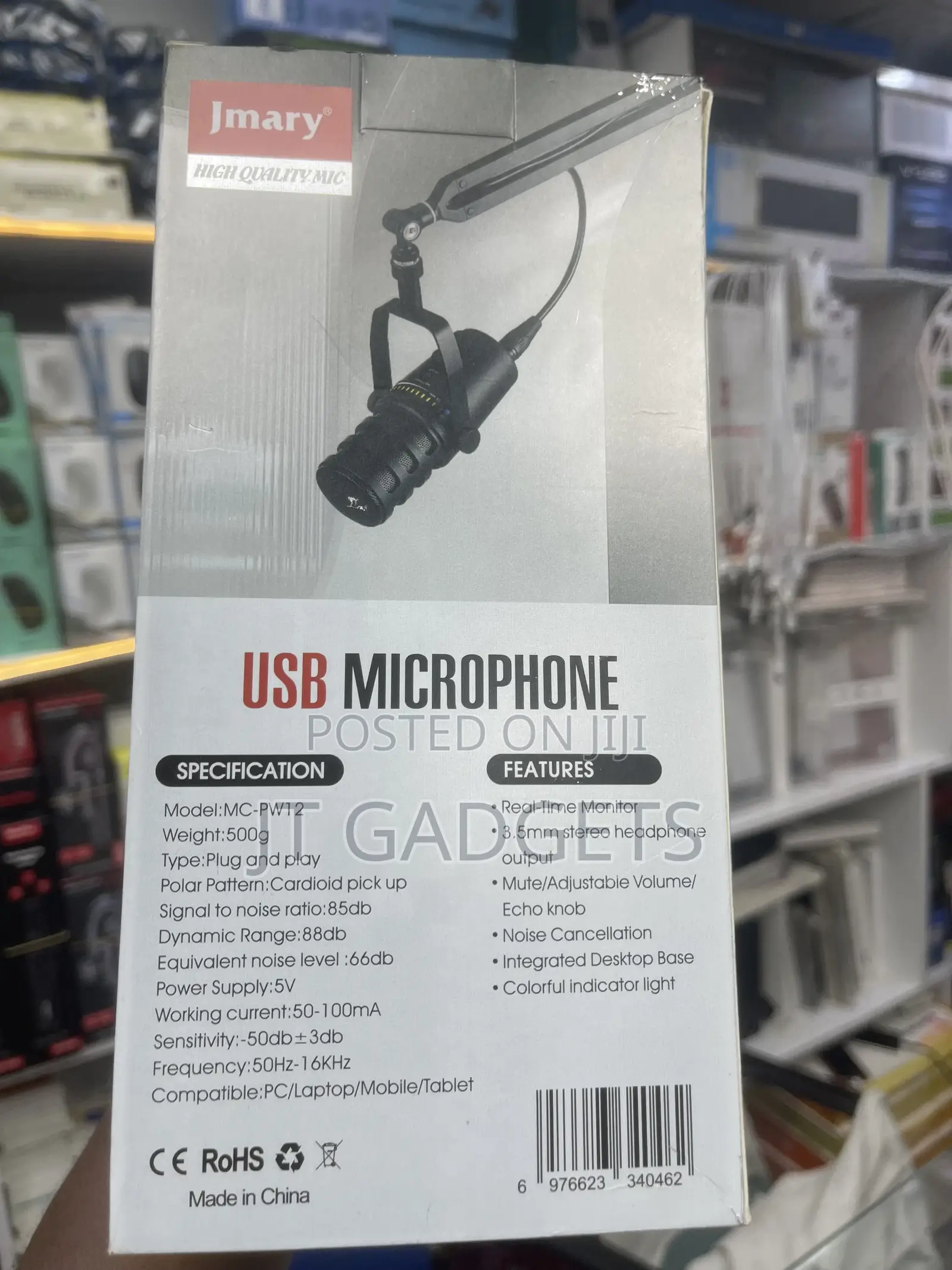 Jmary MC-PW12 USB Microphone — Podcasting, Gaming, Streaming