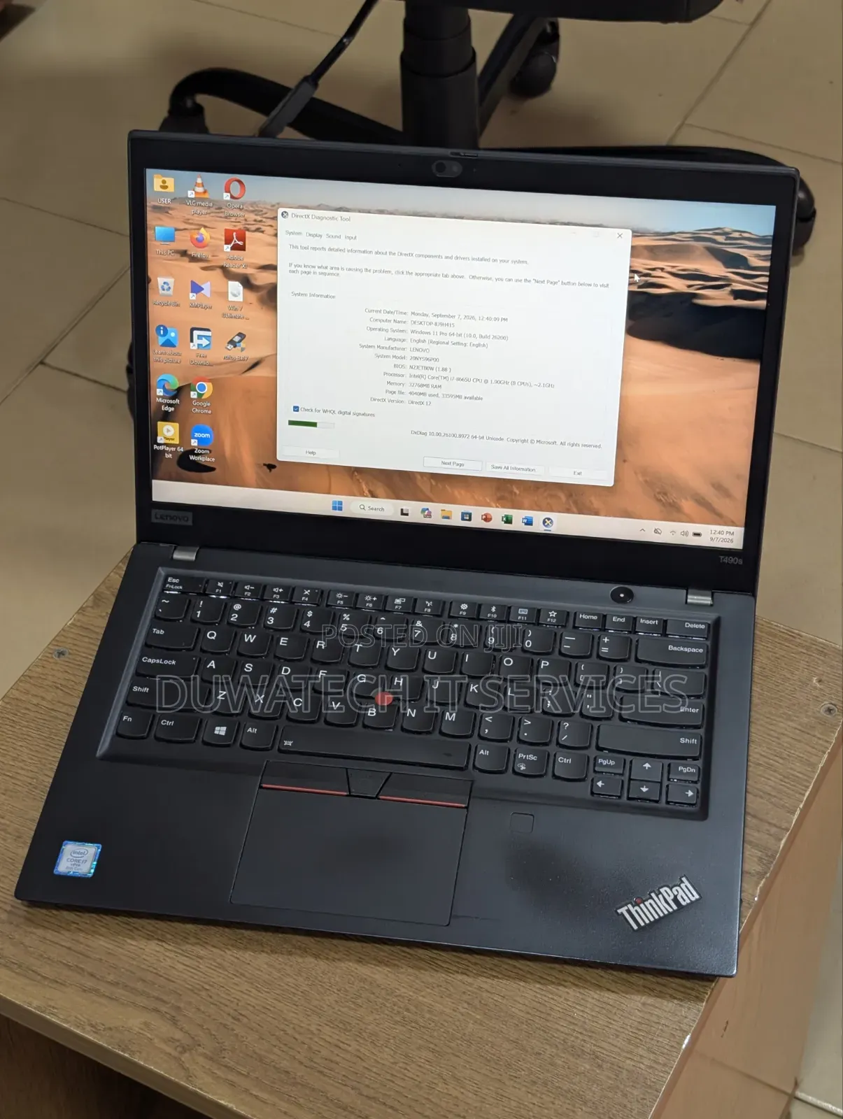 Laptop Lenovo ThinkPad T490s 32GB Intel Core i7 SSD 256GB